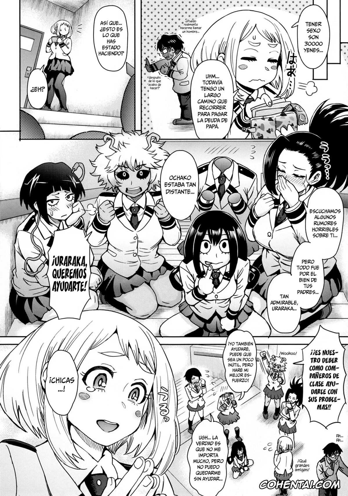 My Hero Academia | Boku No Hero Academia hentai, Izuku Midoriya hentai, Katsuki Bakugou hentai, Mina Ashido hentai, Momo Yaoyorozu hentai, Ochako Uraraka hentai, Tooru Hagakure hentai, Tsuyu Asui hentai, Uraraka Ura Fuzoku (Boku no Hero Academia), pagina 9