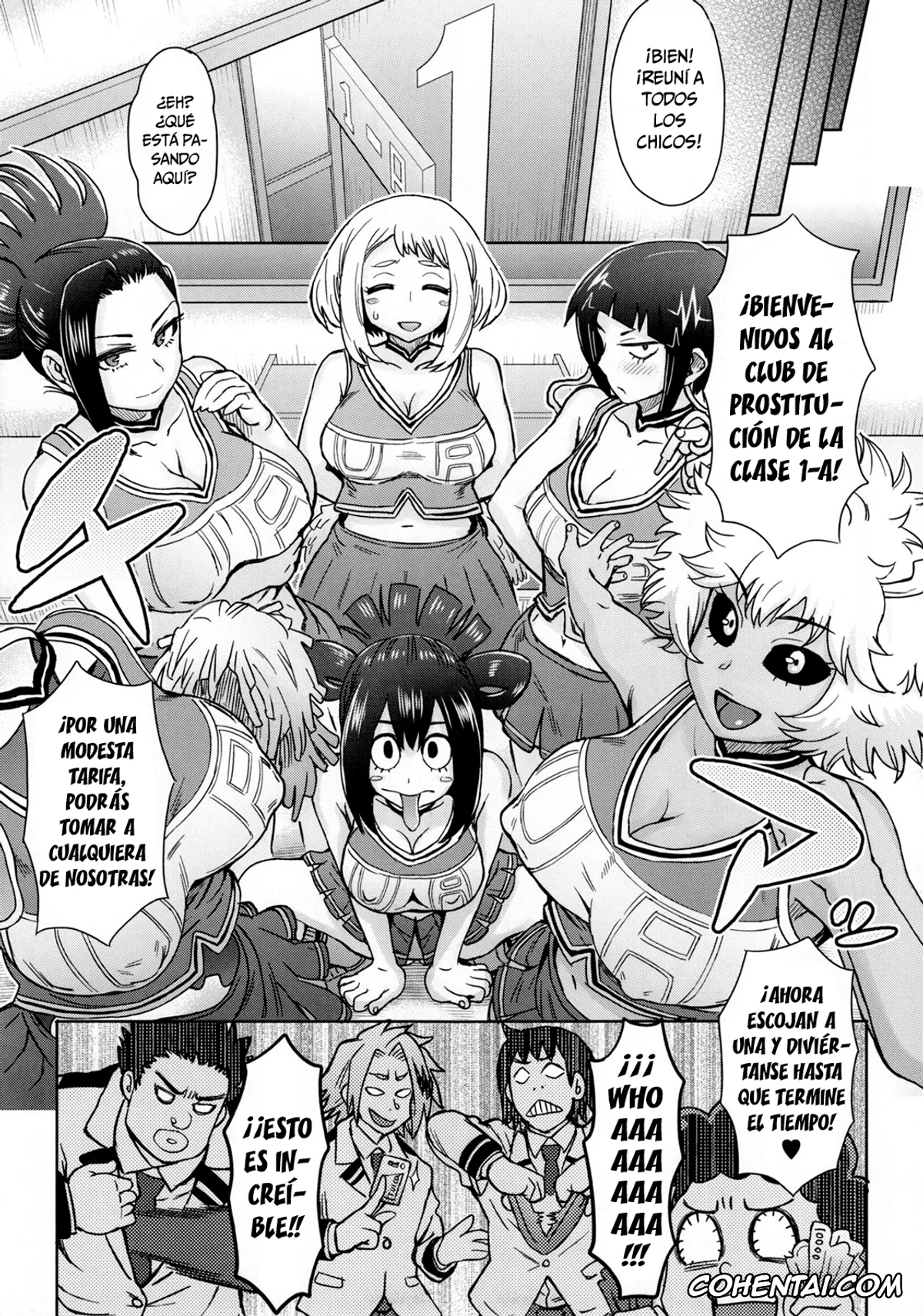 My Hero Academia | Boku No Hero Academia xxx, Izuku Midoriya xxx, Katsuki Bakugou xxx, Mina Ashido xxx, Momo Yaoyorozu xxx, Ochako Uraraka xxx, Tooru Hagakure xxx, Tsuyu Asui xxx, Uraraka Ura Fuzoku (Boku no Hero Academia), pagina 10