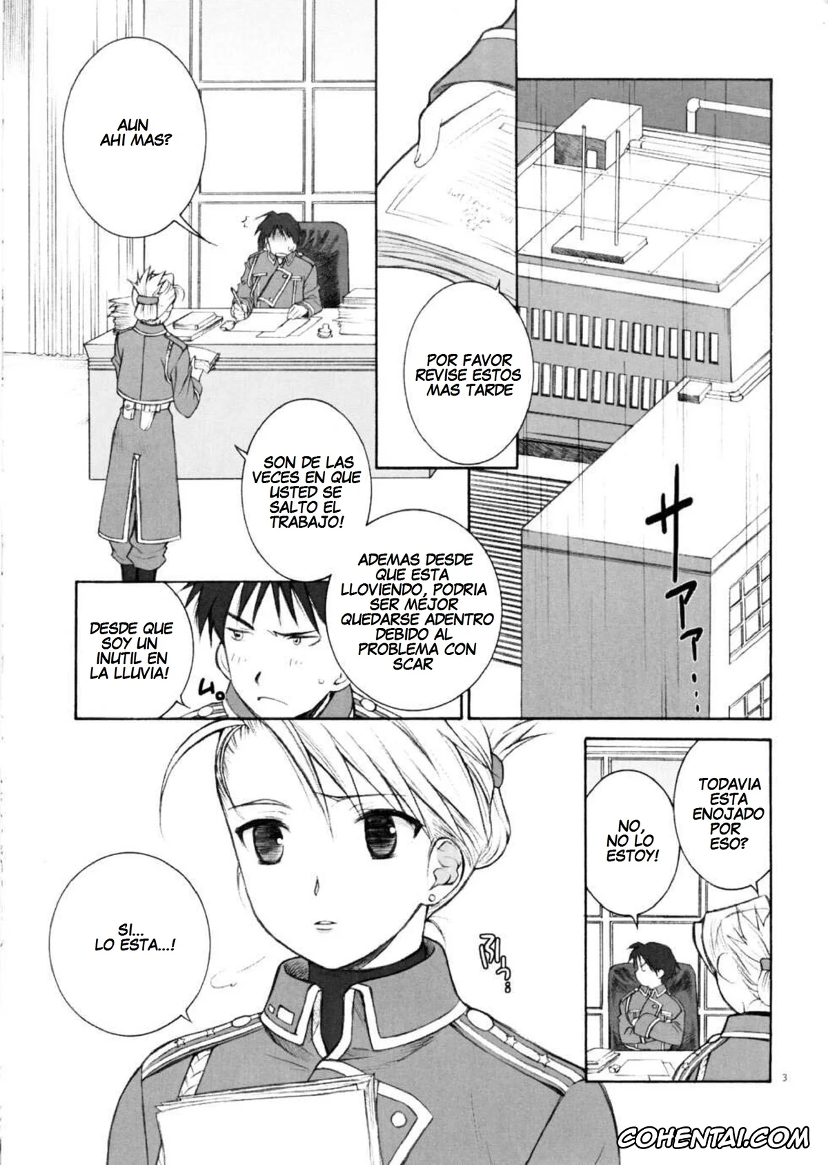 Fullmetal Alchemist | Hagane No Renkinjutsushi hentai, Riza Hawkeye hentai, Roy Mustang hentai, Falling Rain (Fullmetal Alchemist), pagina 3