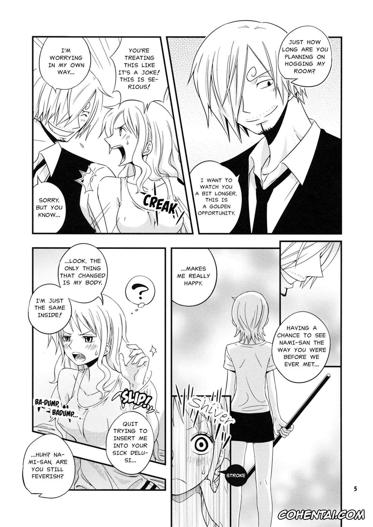 One Piece porno, Nami porno, Sanji Vinsmoke porno, Young And Pretty Lover (One Piece), pagina 5