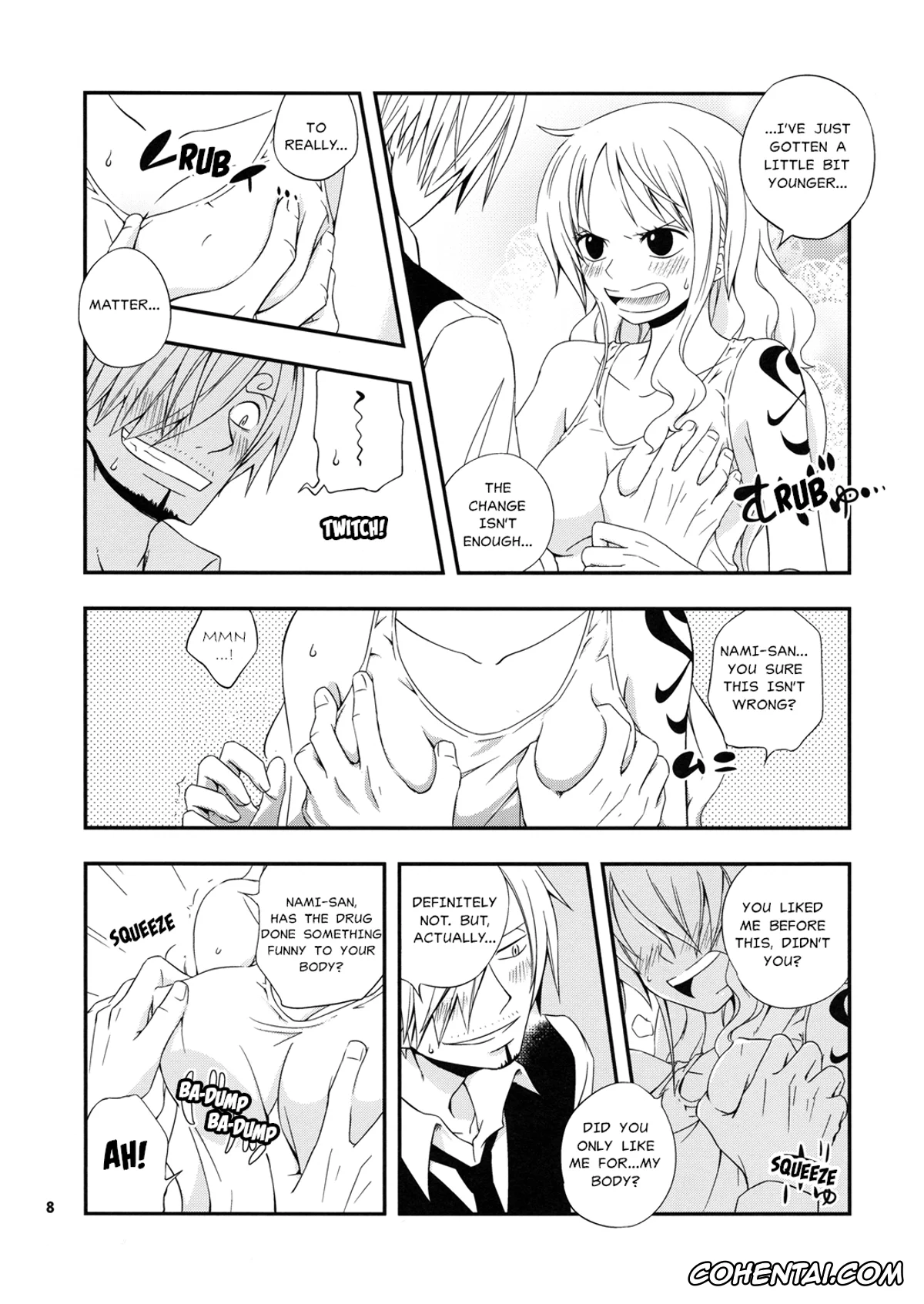 One Piece porno, Nami porno, Sanji Vinsmoke porno, Young And Pretty Lover (One Piece), pagina 8