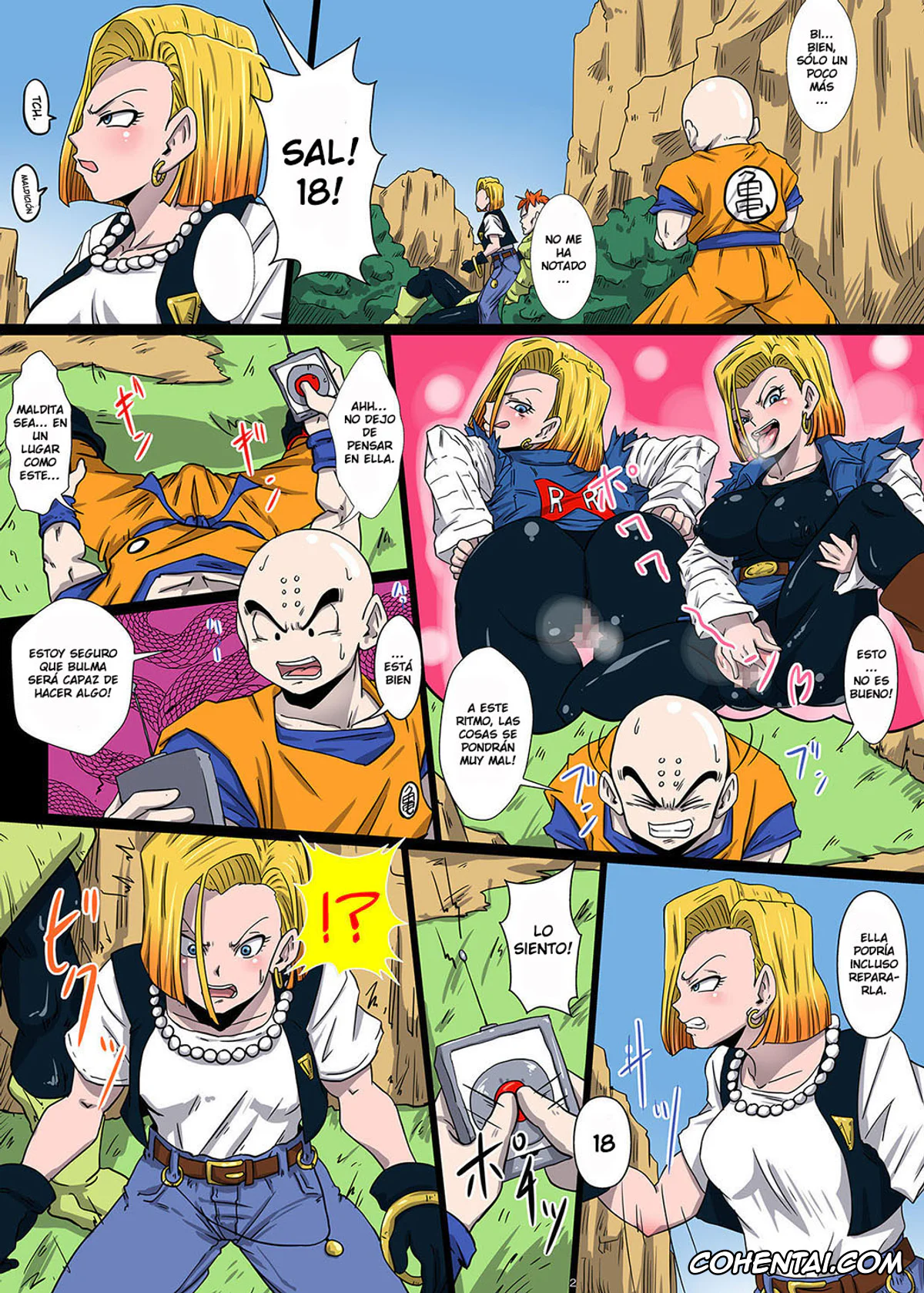 Dragon Ball Z porno, Android 18 porno, Cell porno, Krillin porno, Namahamechuu ni Cell ni Kyuushuu Sare Shokushuzeme ni Au 18-gou (Dragon Ball Z), pagina 2