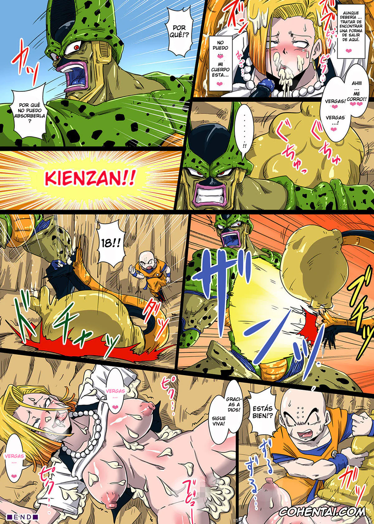 Dragon Ball Z hentai, Android 18 hentai, Cell hentai, Krillin hentai, Namahamechuu ni Cell ni Kyuushuu Sare Shokushuzeme ni Au 18-gou (Dragon Ball Z), pagina 15