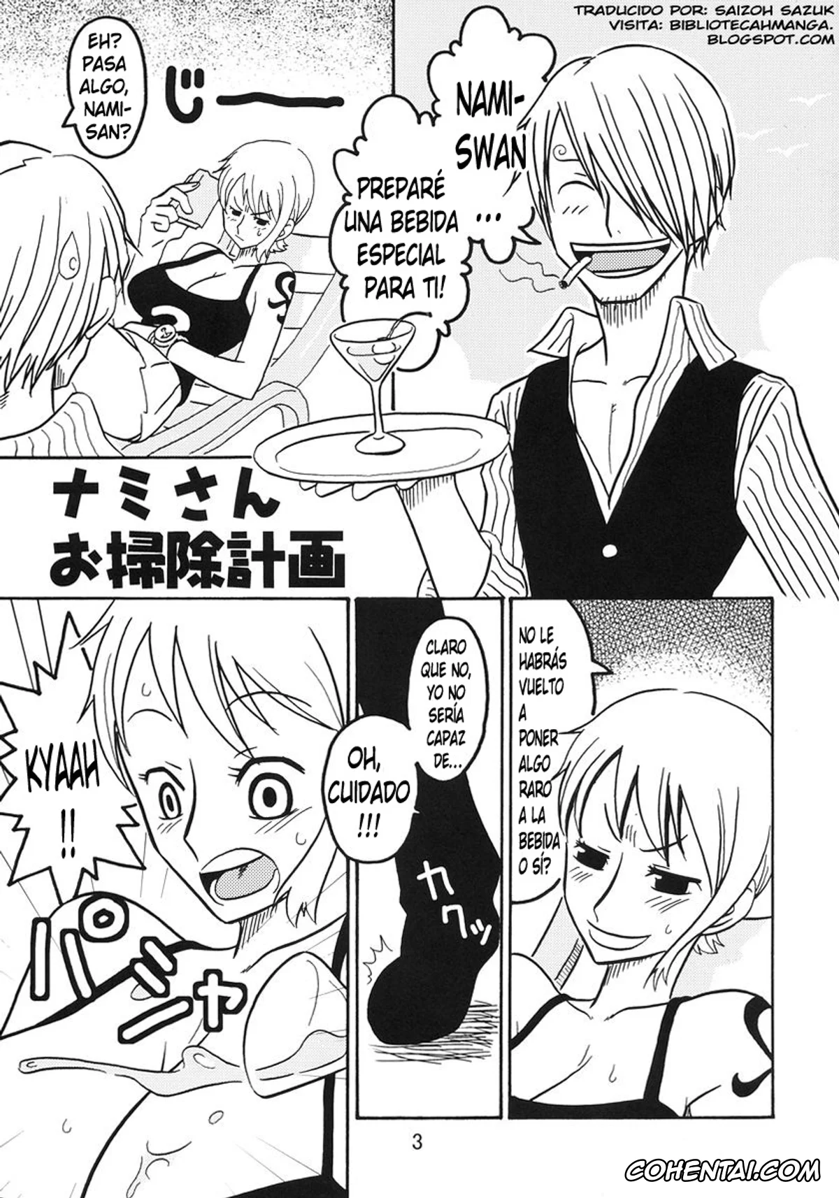 One Piece porno, Nami porno, Sanji Vinsmoke porno, Usopp porno, Nami no Koukai Nisshi Special 3 (One Piece), pagina 2