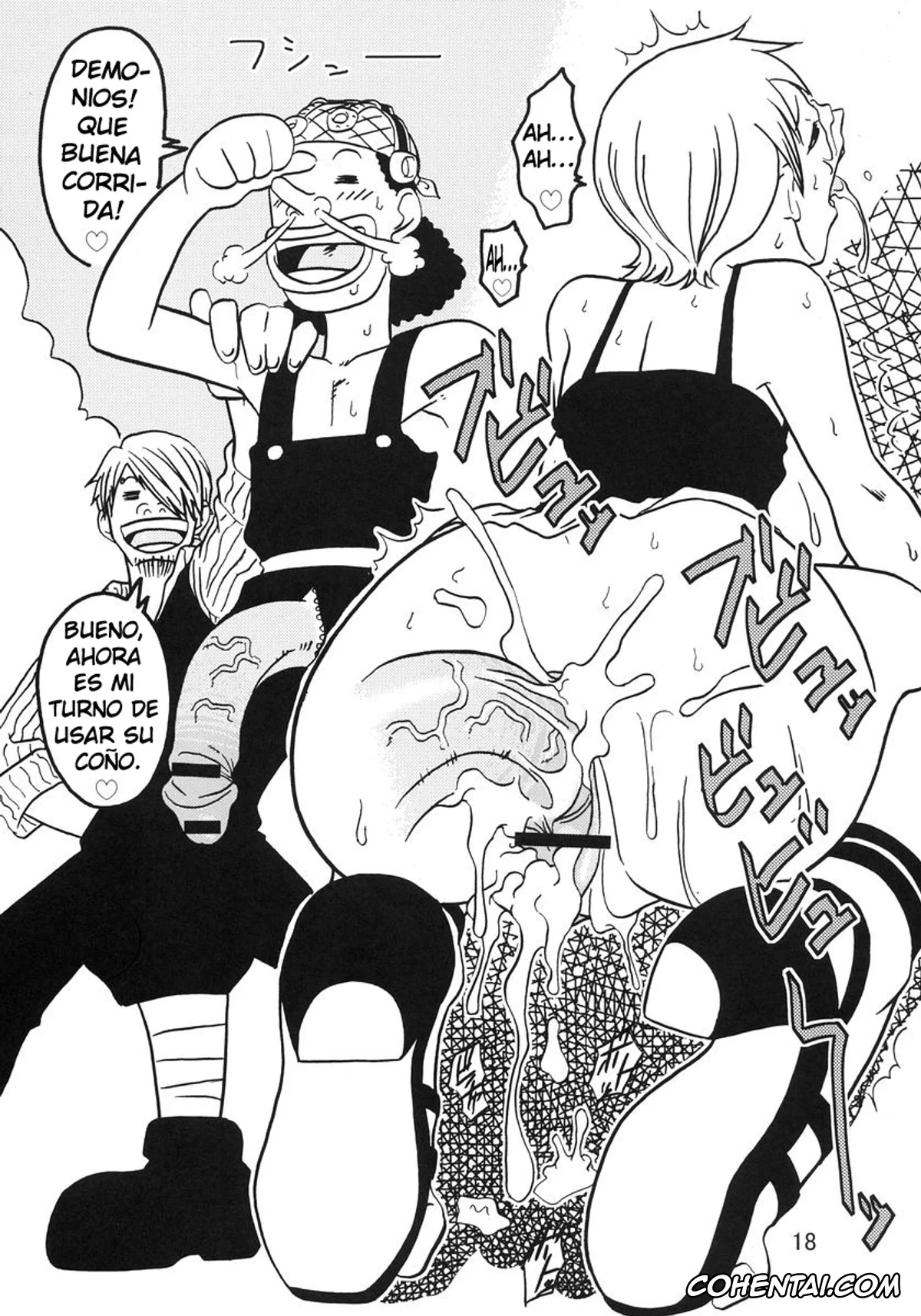 One Piece porno, Nami porno, Sanji Vinsmoke porno, Usopp porno, Nami no Koukai Nisshi Special 3 (One Piece), pagina 17