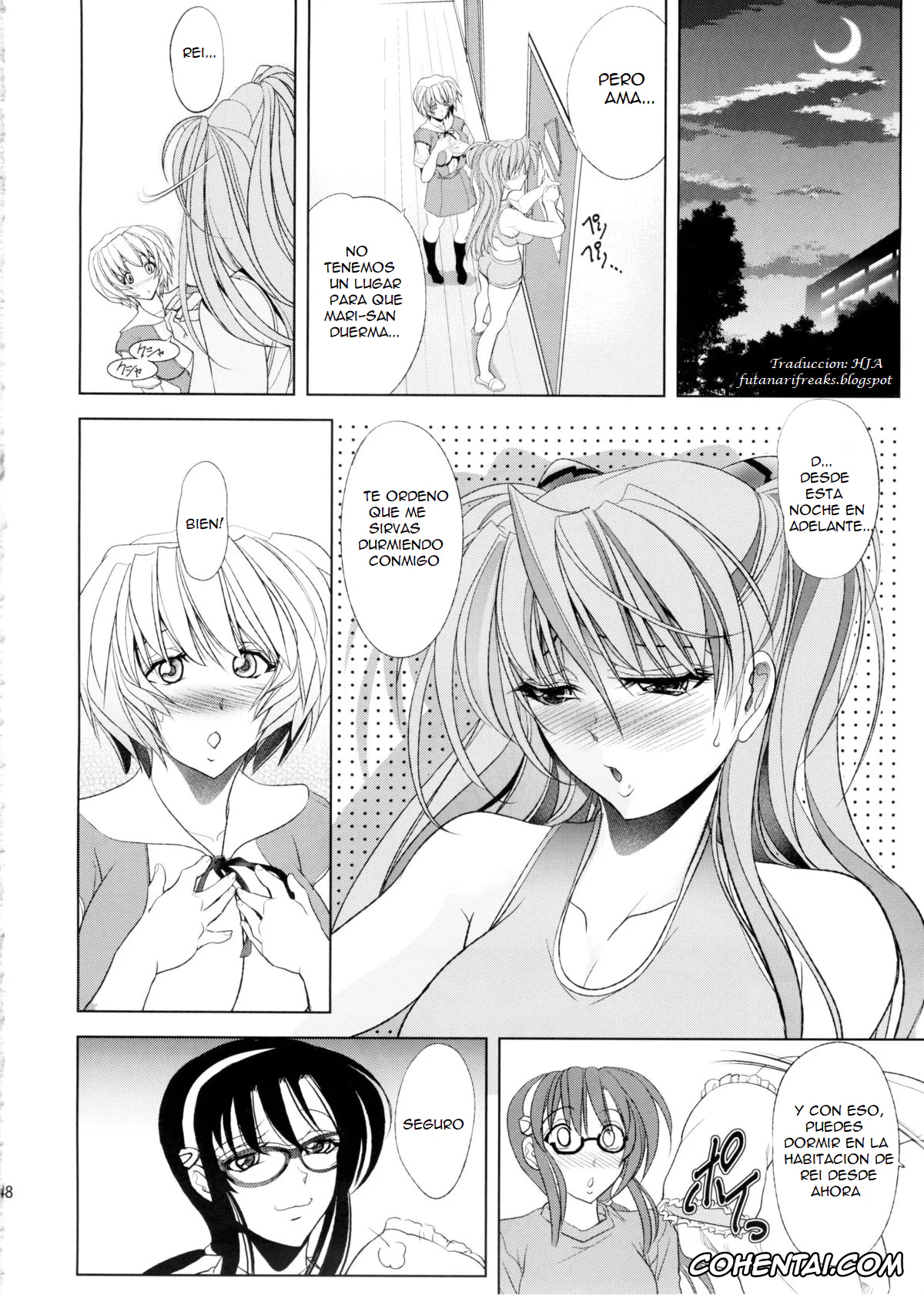 Neon Genesis Evangelion xxx, Asuka Langley Soryu xxx, Mari Illustrious Makinami xxx, Rei Ayanami xxx, Natsu no Omoide (Neon Genesis Evangelion), pagina 49