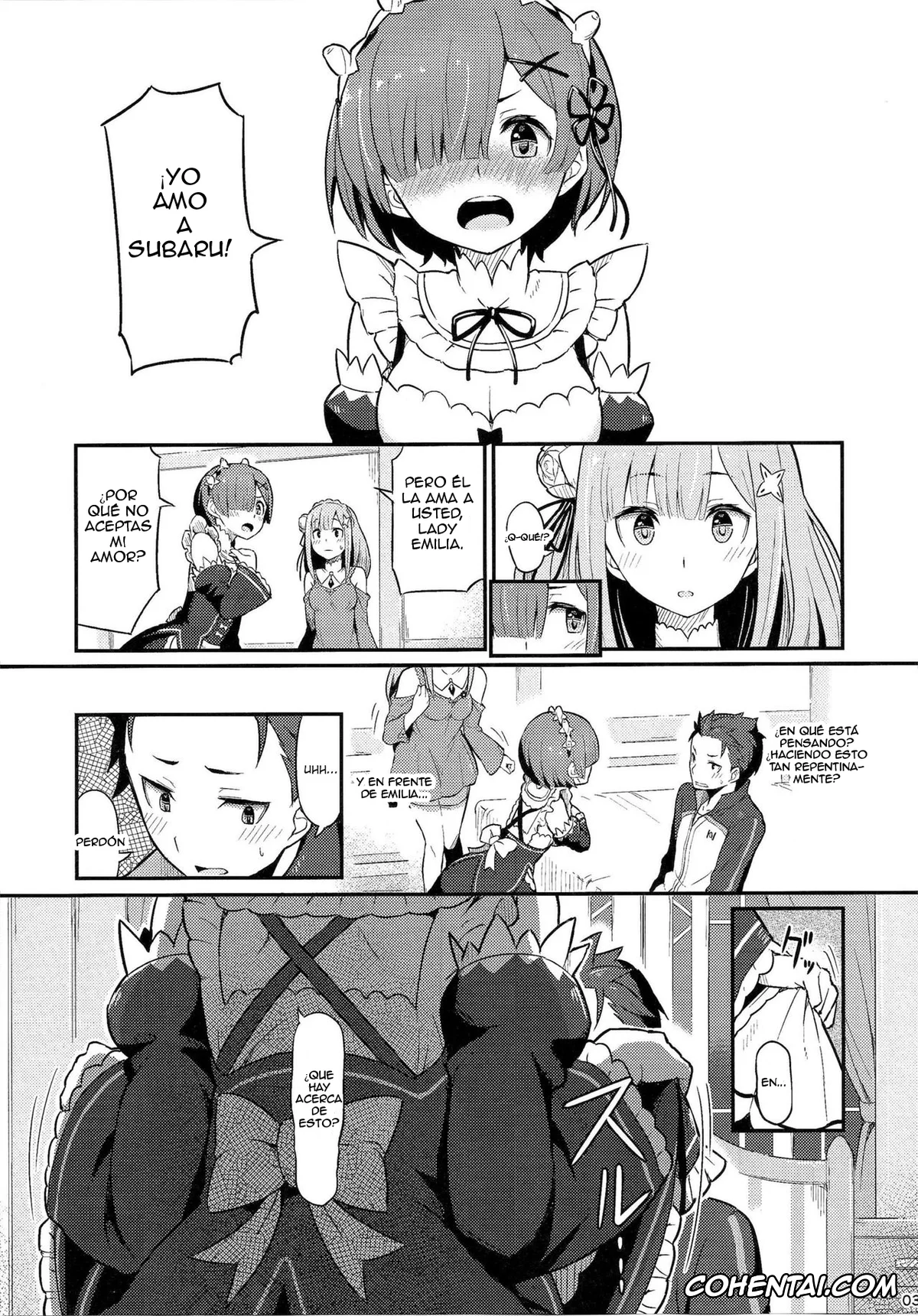 Re:Zero kara Hajimeru Isekai Seikatsu xxx, Emilia xxx, Rem xxx, Subaru Natsuki xxx, Rem no Emilia Kuttsuke Daisakusen (Re:Zero kara Hajimeru Isekai Seikatsu), pagina 4