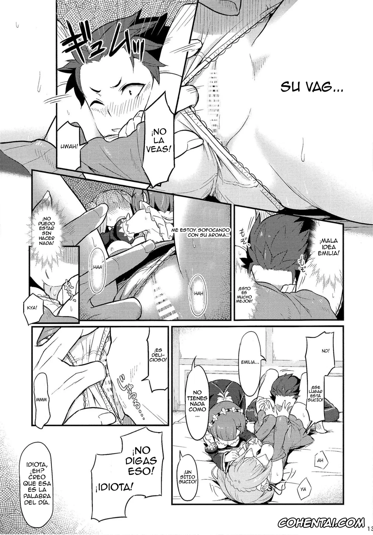 Re:Zero kara Hajimeru Isekai Seikatsu porno, Emilia porno, Rem porno, Subaru Natsuki porno, Rem no Emilia Kuttsuke Daisakusen (Re:Zero kara Hajimeru Isekai Seikatsu), pagina 14