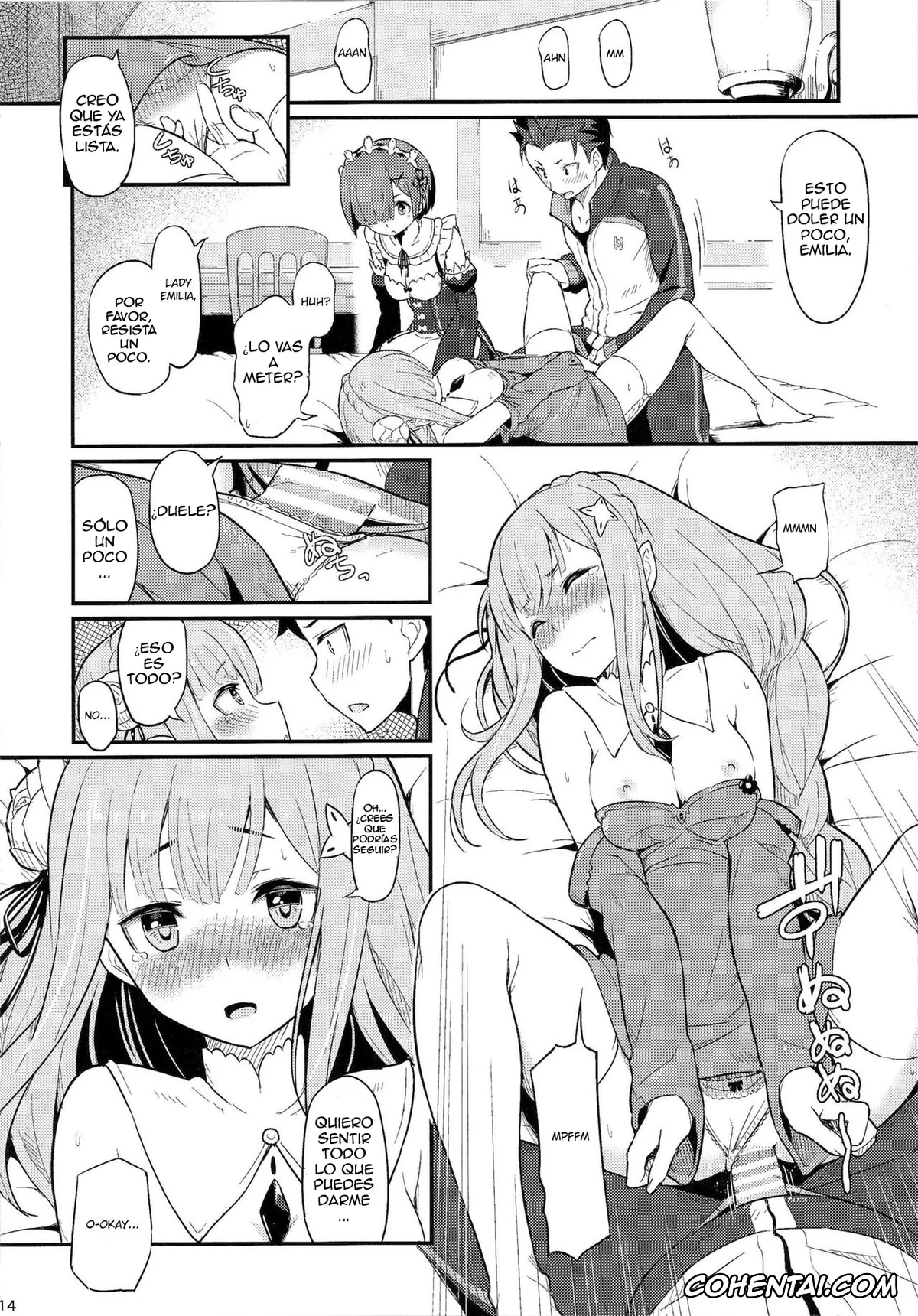 Re:Zero kara Hajimeru Isekai Seikatsu hentai, Emilia hentai, Rem hentai, Subaru Natsuki hentai, Rem no Emilia Kuttsuke Daisakusen (Re:Zero kara Hajimeru Isekai Seikatsu), pagina 15