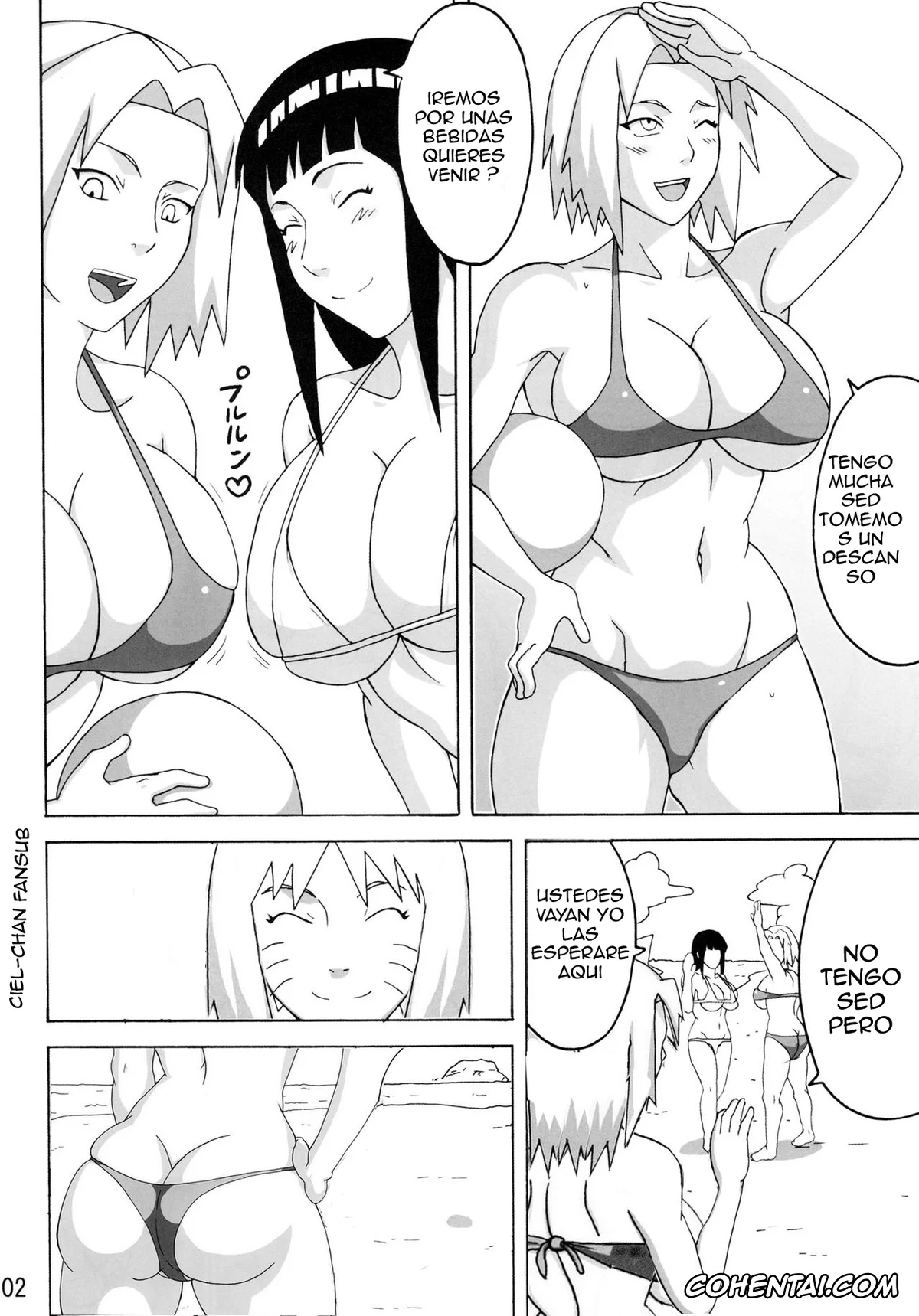NARUTO hentai, Sakura Haruno hentai, Shizune hentai, Temari hentai, Tsunade hentai, Konoha Girls In The Beach (Naruto), pagina 3