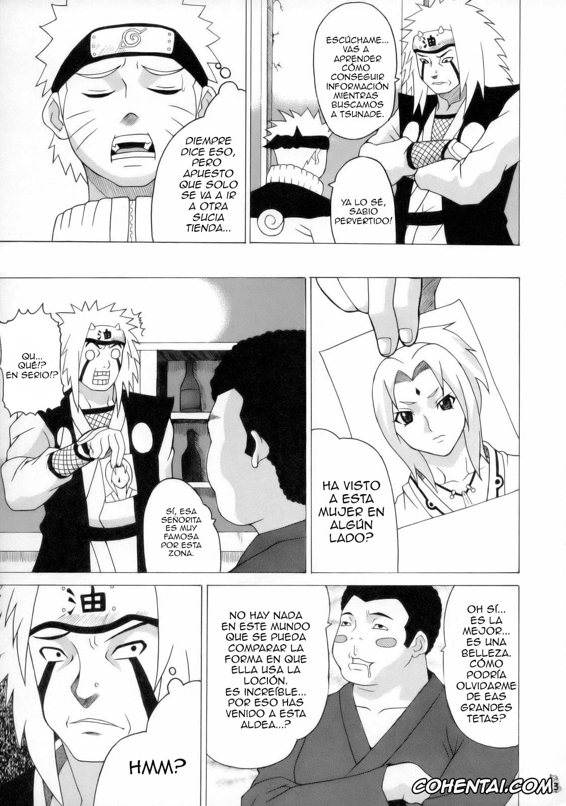 NARUTO porno, Jiraiya porno, Tsunade porno, Nurunuru Namekuji Hime 3-bon Shoubu (Ivy to Tsunade o Yaru Dake no Hon) (Naruto), pagina 2