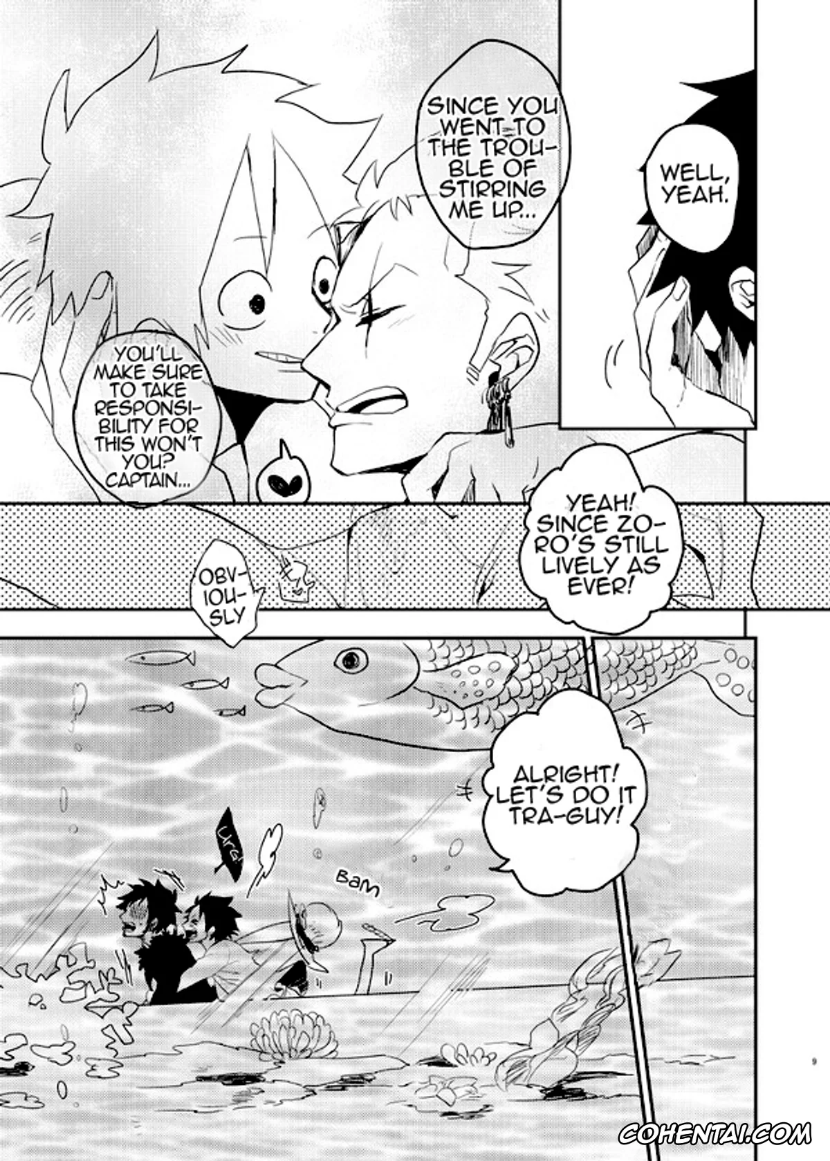 One Piece porno, Monkey D. Luffy porno, Roronoa Zoro porno, Trafalgar Law porno, Mischief Voice (One Piece), pagina 8
