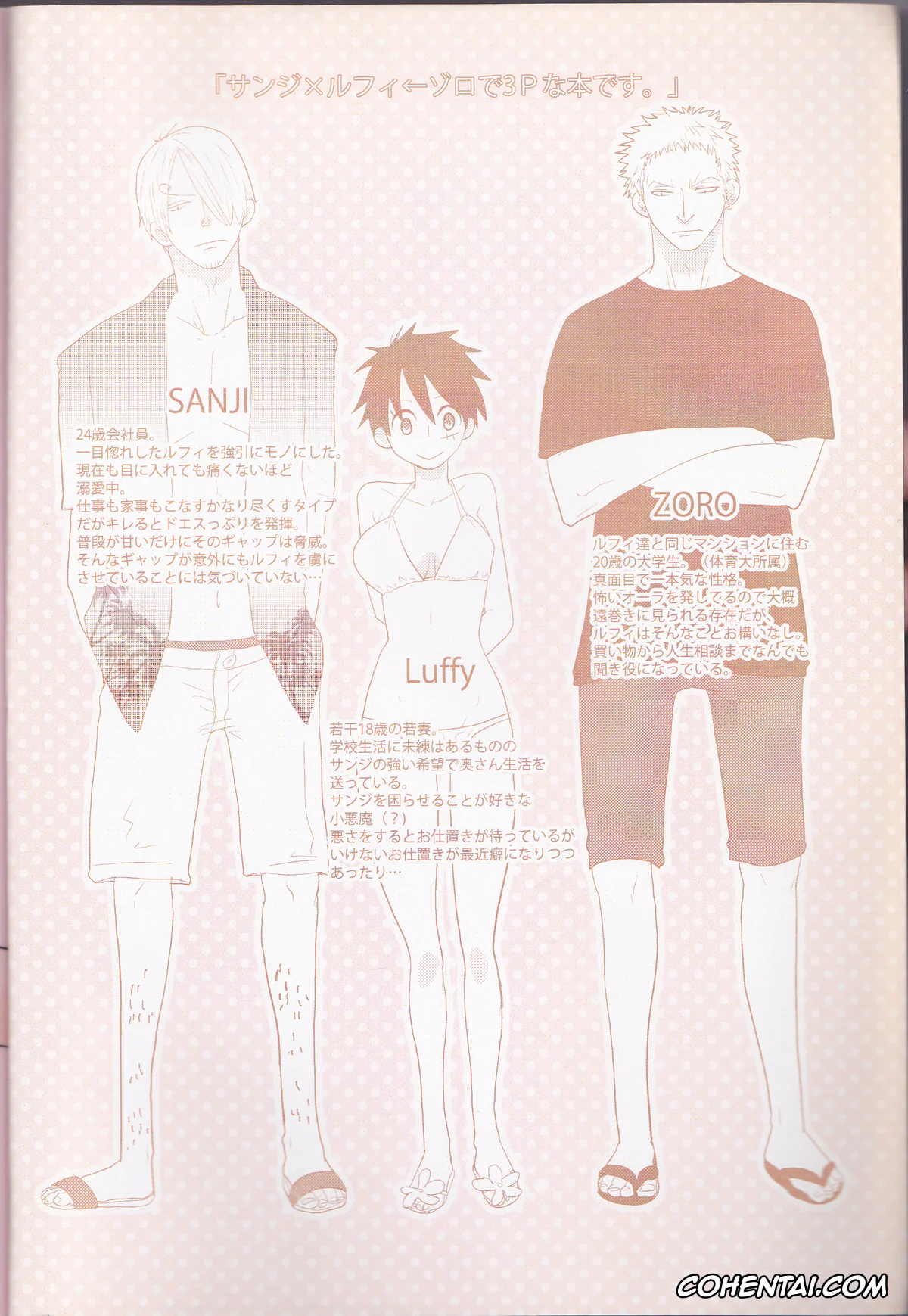 One Piece porno, Monkey D. Luffy porno, Roronoa Zoro porno, Sanji Vinsmoke porno, Triple Summer (One Piece), pagina 2