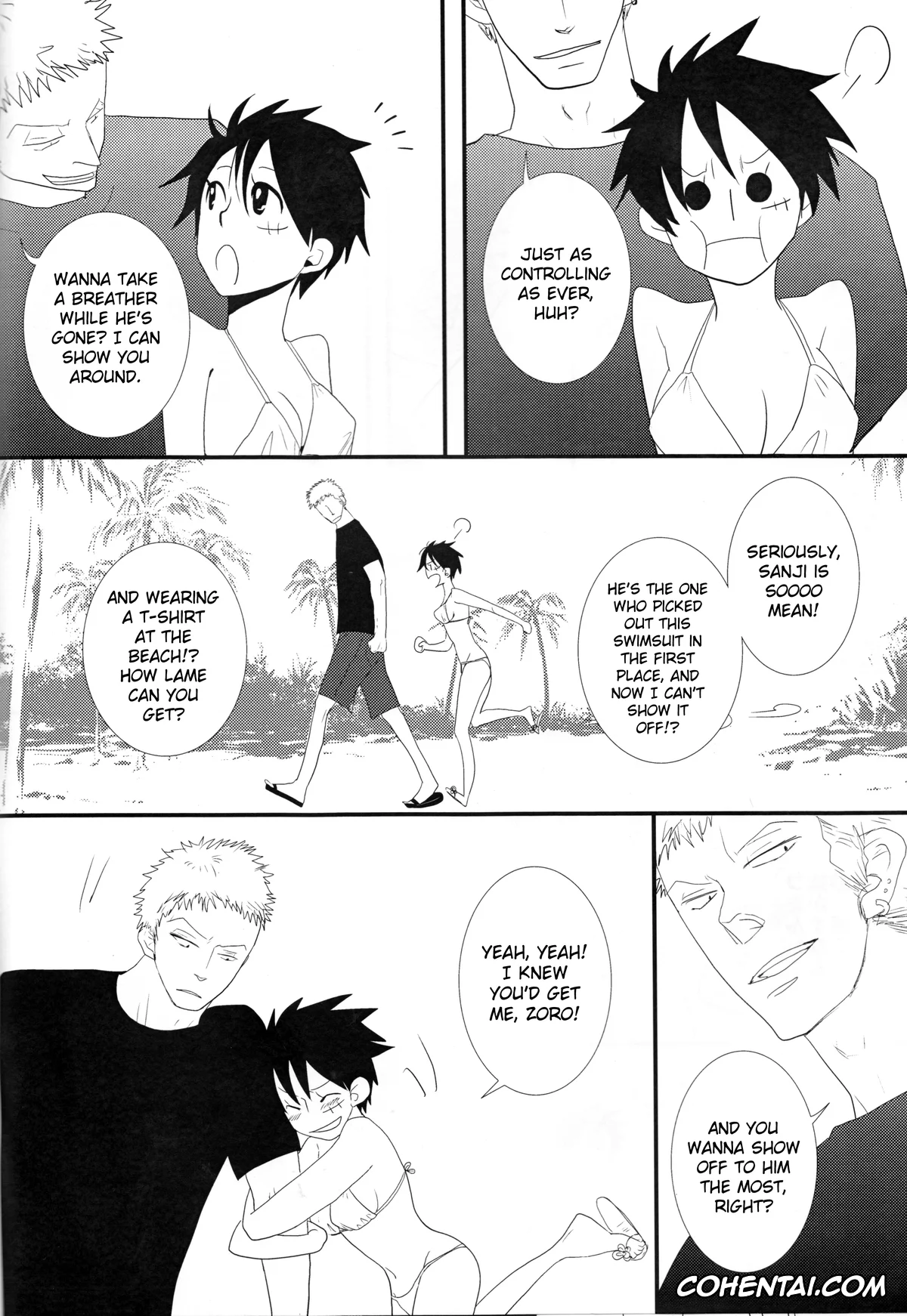 One Piece hentai, Monkey D. Luffy hentai, Roronoa Zoro hentai, Sanji Vinsmoke hentai, Triple Summer (One Piece), pagina 9