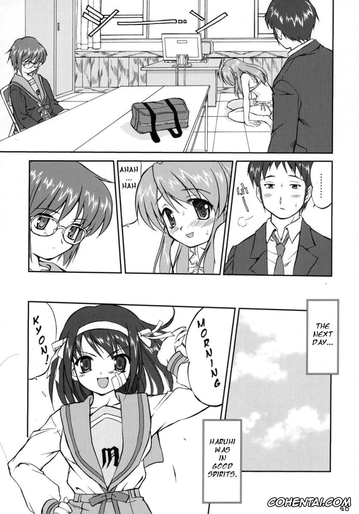 The Melancholy Of Haruhi Suzumiya | Suzumiya Haruhi No Yuuutsu hentai, Haruhi Suzumiya hentai, Kyon hentai, Mikuru Asahina hentai, Suzumiya Haruhi no Fukujyu (The Melancholy of Haruhi Suzumiya), pagina 48