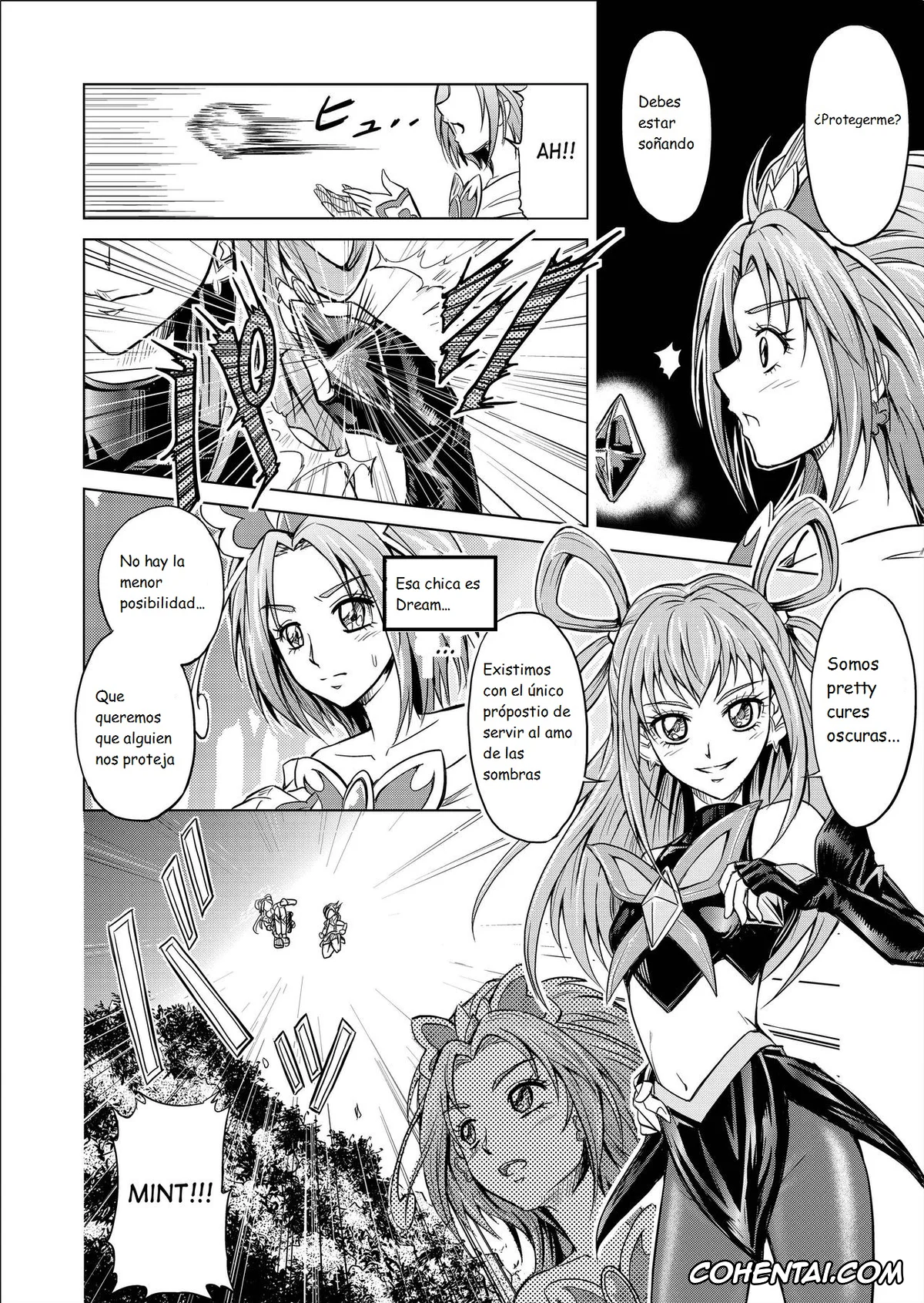 Yes! PreCure 5 xxx, Cure Dream | Nozomi Yumehara xxx, Cure Mint | Komachi Akimoto xxx, Cure Rouge | Rin Natsuki xxx, Dark Dream xxx, Mou Hitotsu no Ketsumatsu Henshin Heroine Kairaku Sennou ~Gekijouban Yes!! Precure 5 Hen~ Ch. 3 (Yes! PreCure 5), pagina 4