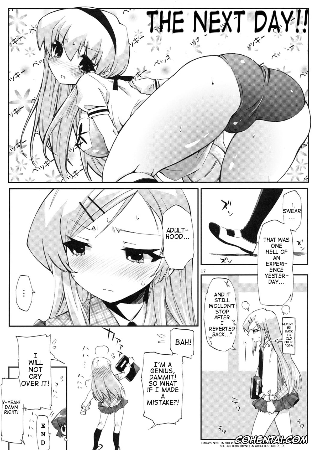 Pani Poni Dash porno, Rebecca Miyamoto porno, Tensai to Shikenkan to Hakui to Aoi Kami no Eroi Hon (Pani Poni), pagina 14