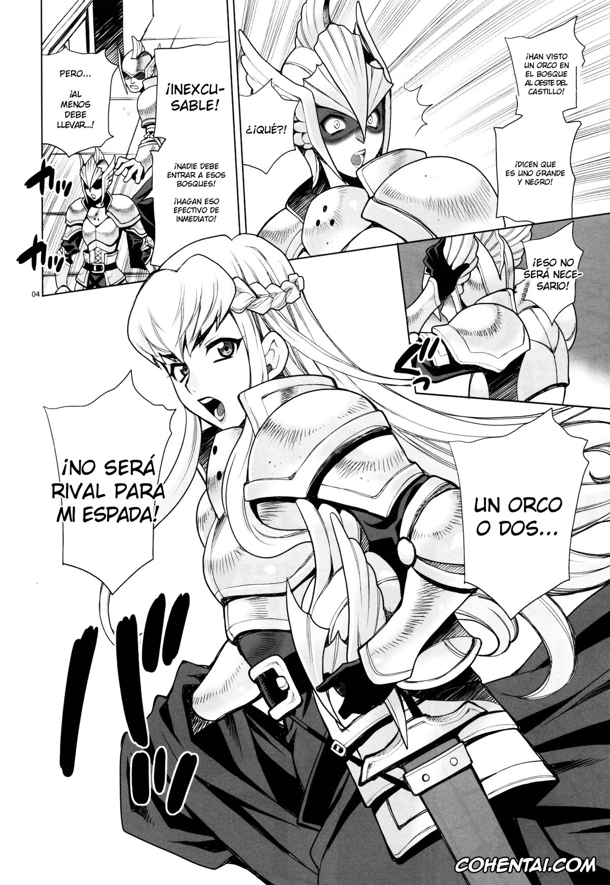 Original hentai, Yukiyanagi no Hon 37 Buta to Onnakishi – Lady knight in love with Orc, pagina 3