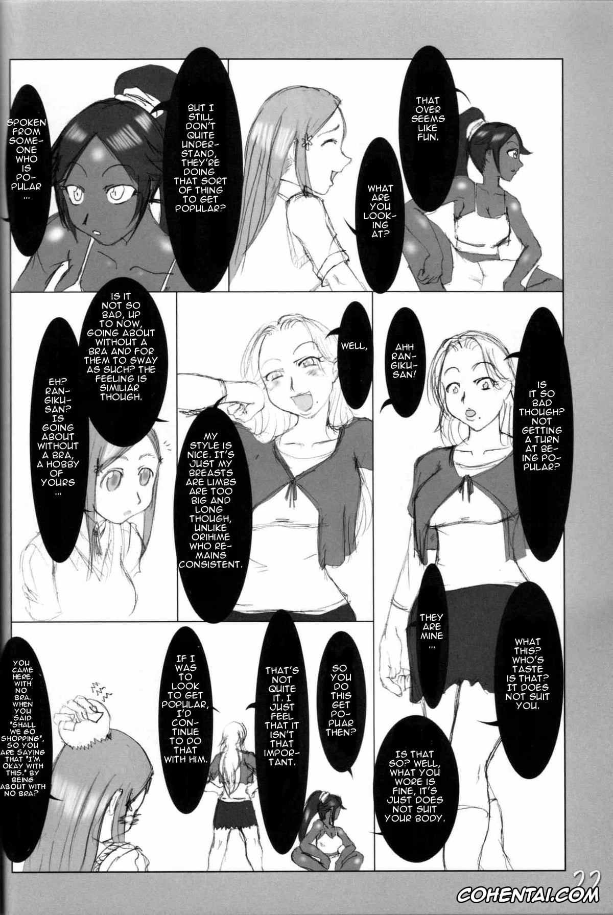 Bleach hentai, Hiyori Sarugaki hentai, Lisa Yadomaru hentai, Mashiro Kuna hentai, Orihime Inoue hentai, Rangiku Matsumoto hentai, Yoruichi Shihoin hentai, H-Sen vol. 11 (BLEACH), pagina 21