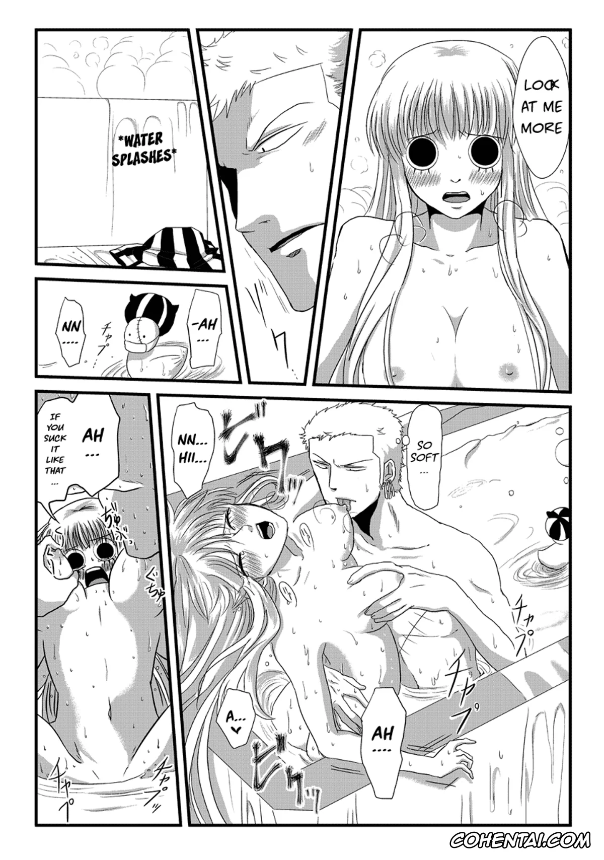 One Piece hentai, Perona hentai, Roronoa Zoro hentai, Ofuroba (One Piece), pagina 6