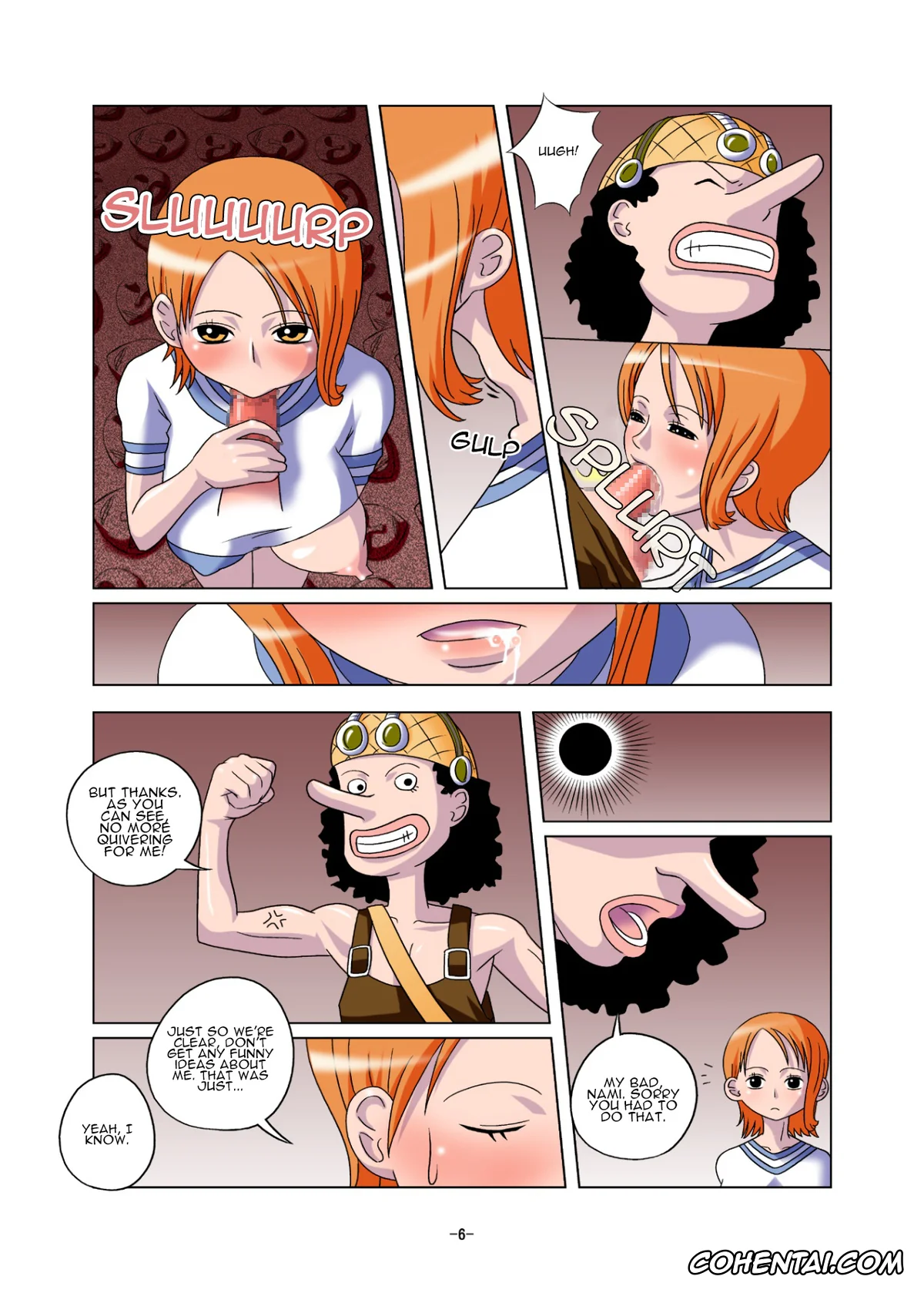 Berserk hentai, One Piece hentai, Monkey D. Luffy hentai, Nami hentai, Nico Robin hentai, Sanji Vinsmoke hentai, Usopp hentai, Vivi Nefertari hentai, Shoku no Utage (One Piece), pagina 6