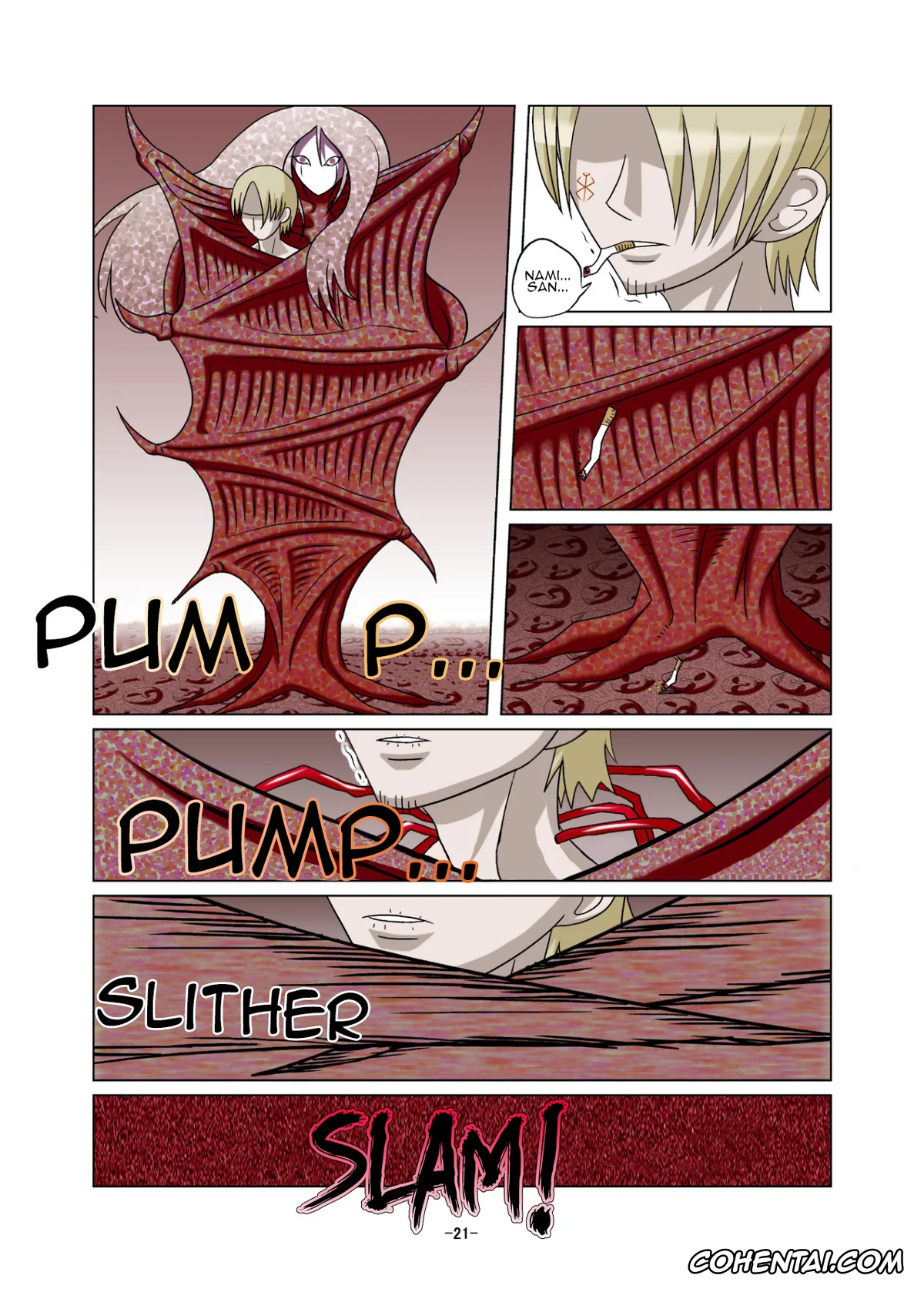 Berserk hentai, One Piece hentai, Monkey D. Luffy hentai, Nami hentai, Nico Robin hentai, Sanji Vinsmoke hentai, Usopp hentai, Vivi Nefertari hentai, Shoku no Utage (One Piece), pagina 21