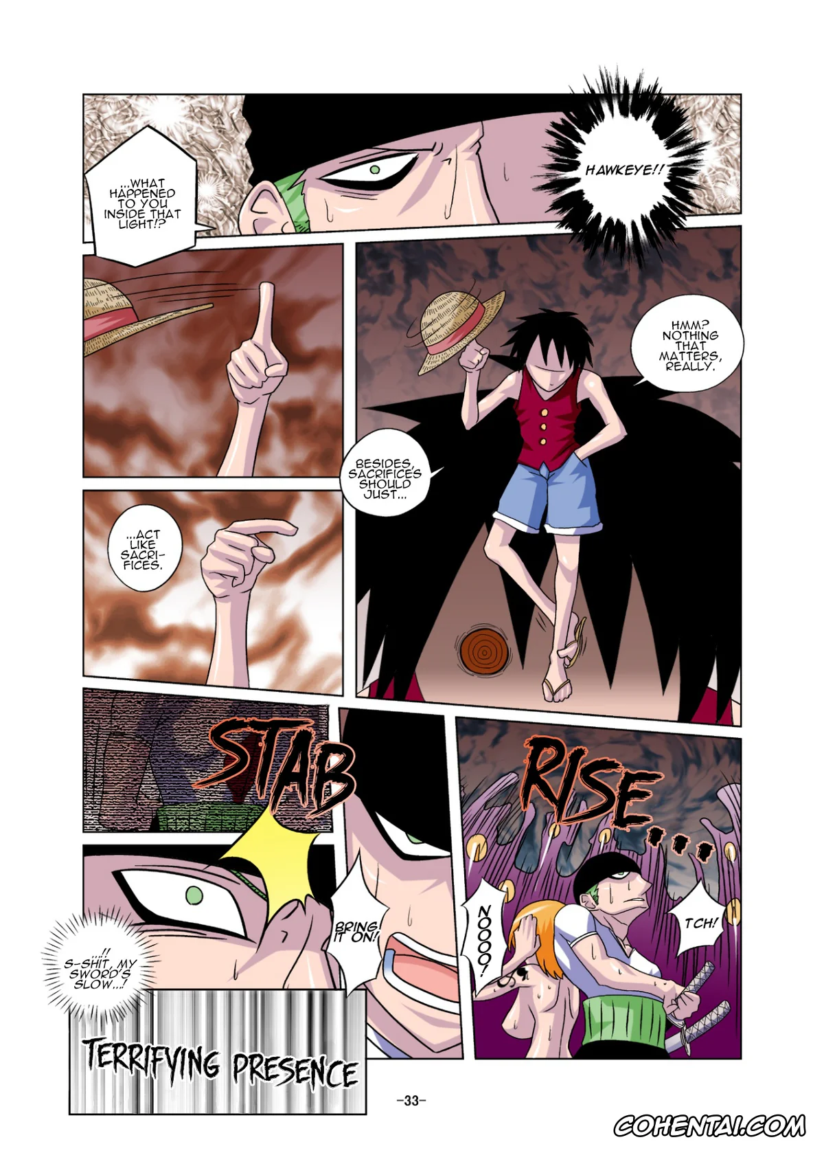 Berserk hentai, One Piece hentai, Monkey D. Luffy hentai, Nami hentai, Nico Robin hentai, Sanji Vinsmoke hentai, Usopp hentai, Vivi Nefertari hentai, Shoku no Utage (One Piece), pagina 33