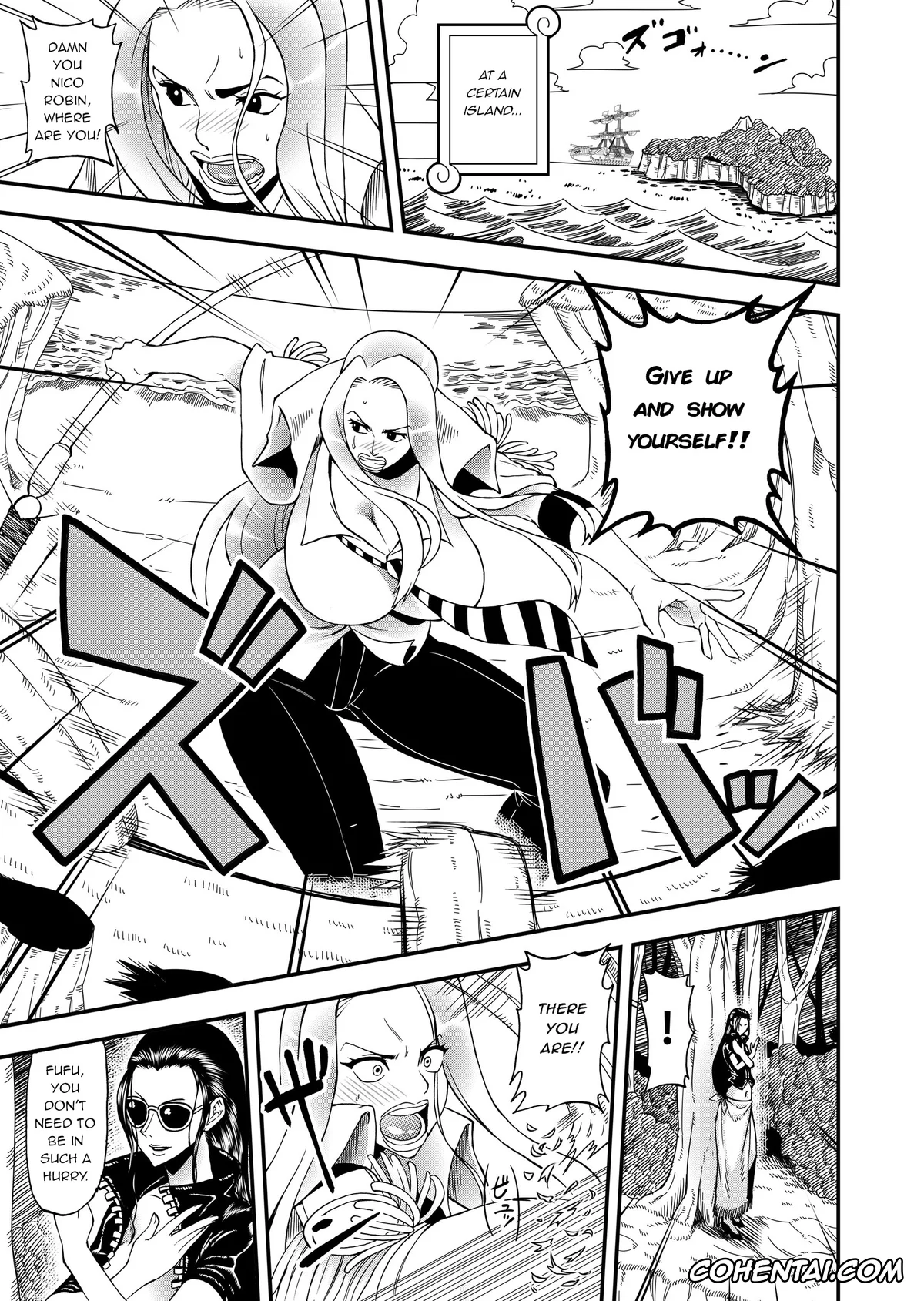 One Piece porno, Nico Robin porno, Futanari Robin VS Onna Kyojin Kaihei (One Piece), pagina 2