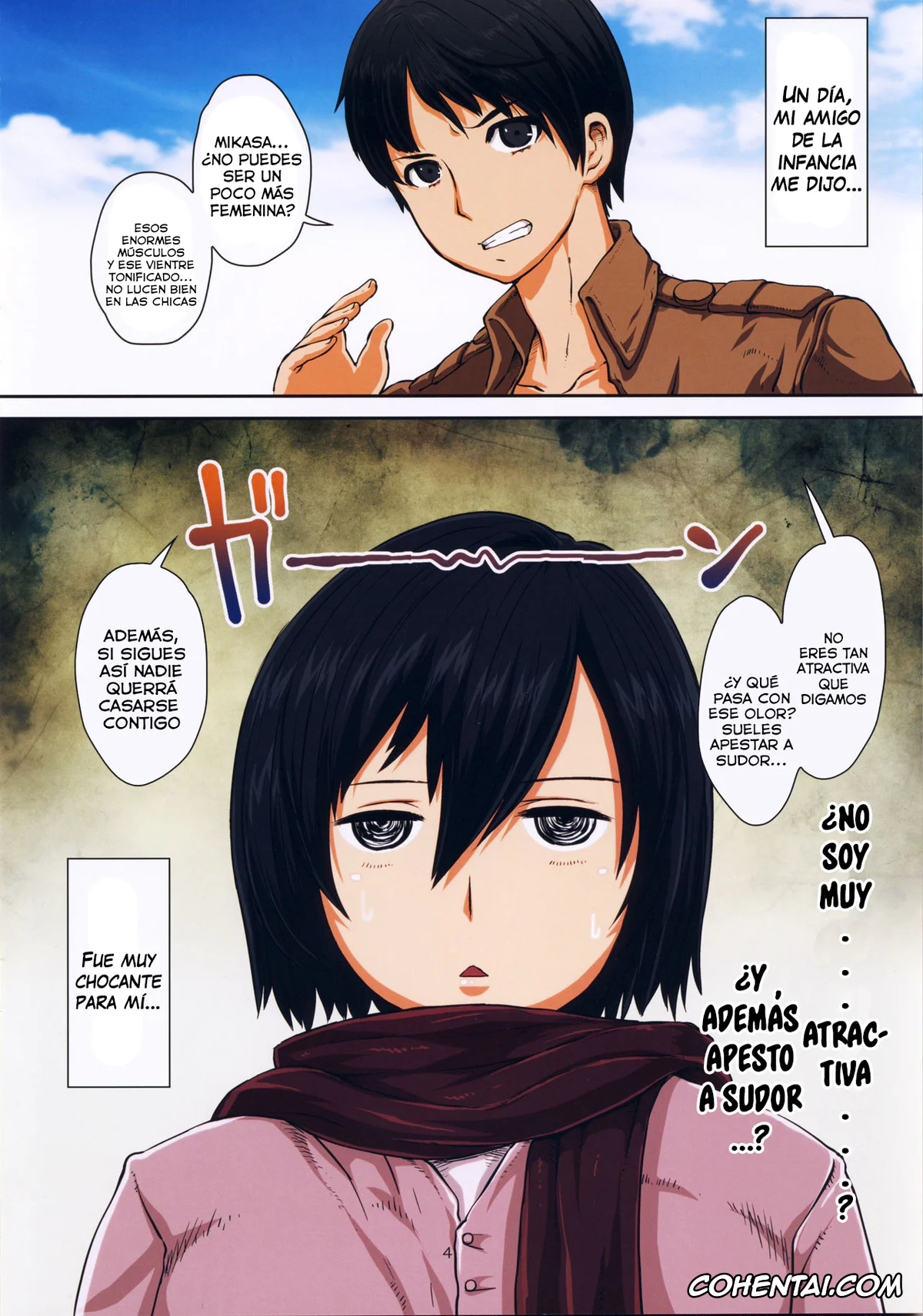 Shingeki No Kyojin | Attack On Titan xxx, Eren Jaeger xxx, Mikasa Ackerman xxx, Fukkin Joshi Mikasa Ackerman wa Taishuu ga Ki ni naru Otoshi goro. (Shingeki no Kyojin), pagina 4