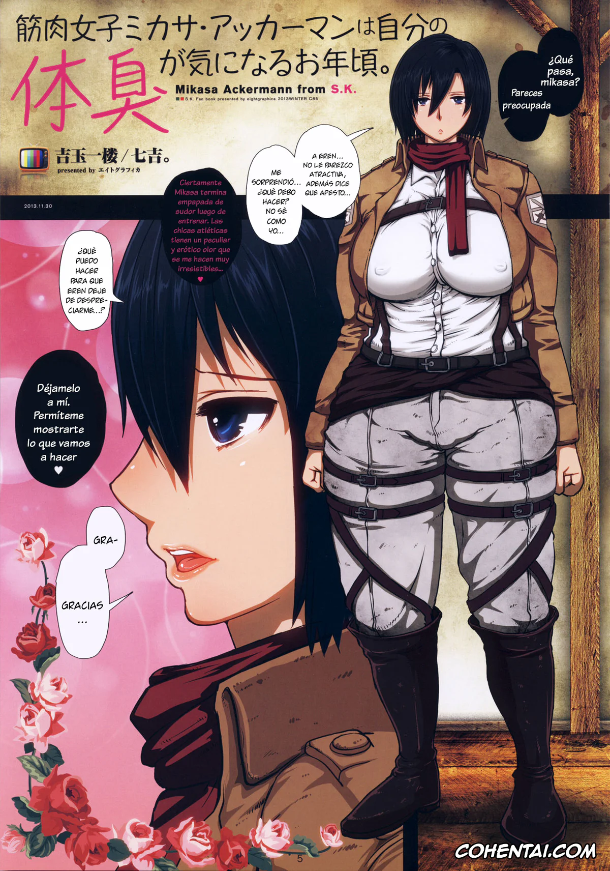 Shingeki No Kyojin | Attack On Titan porno, Eren Jaeger porno, Mikasa Ackerman porno, Fukkin Joshi Mikasa Ackerman wa Taishuu ga Ki ni naru Otoshi goro. (Shingeki no Kyojin), pagina 5