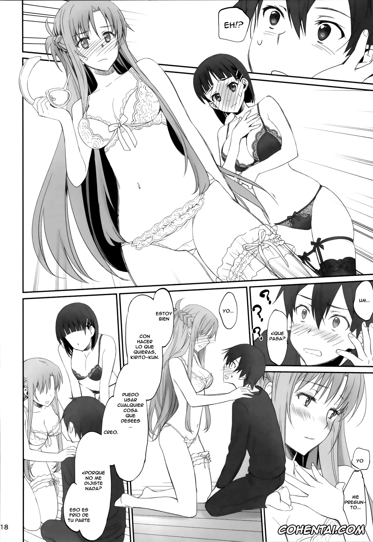 Sword Art Online hentai, Asuna Yuuki hentai, Kazuto Kirigaya | Kirito hentai, Suguha Kirigaya hentai, Voyeuristic Disorder (Sword Art Online), pagina 18