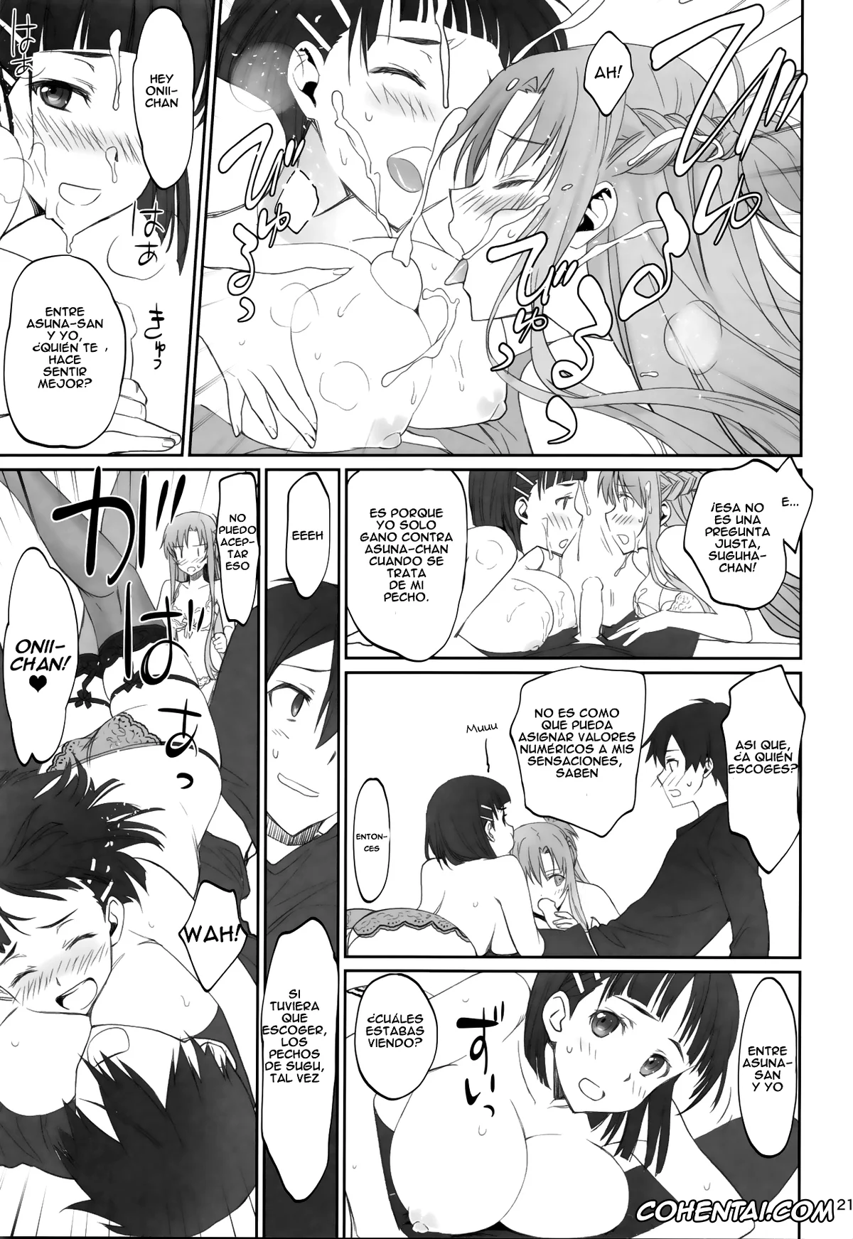 Sword Art Online hentai, Asuna Yuuki hentai, Kazuto Kirigaya | Kirito hentai, Suguha Kirigaya hentai, Voyeuristic Disorder (Sword Art Online), pagina 21