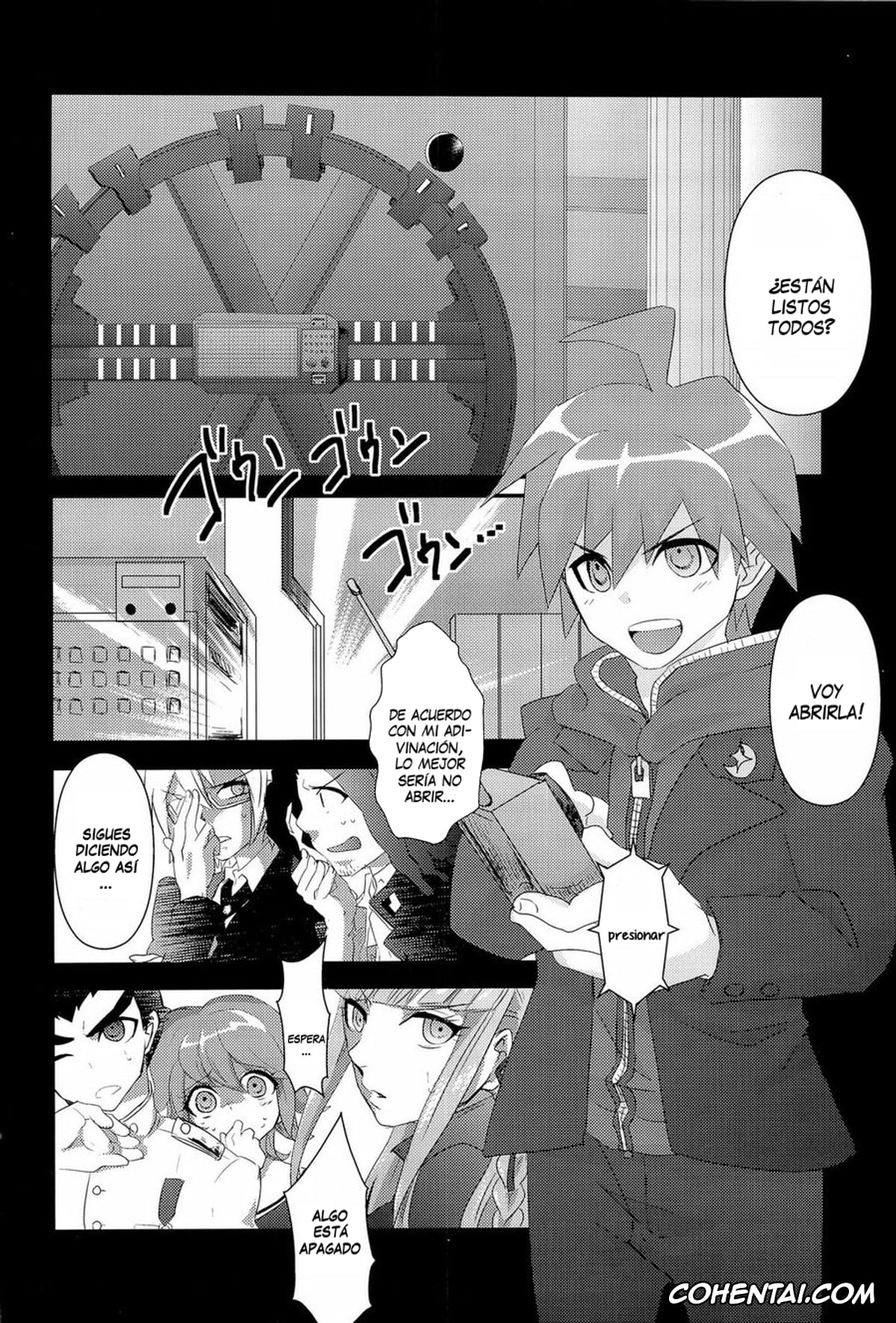 Danganronpa xxx, Kiyotaka Ishimaru xxx, Leon Kuwata xxx, Makoto Naegi xxx, Mondo Oowada xxx, Yasuhiro Hagakure xxx, Unbreakable (Danganronpa), pagina 4