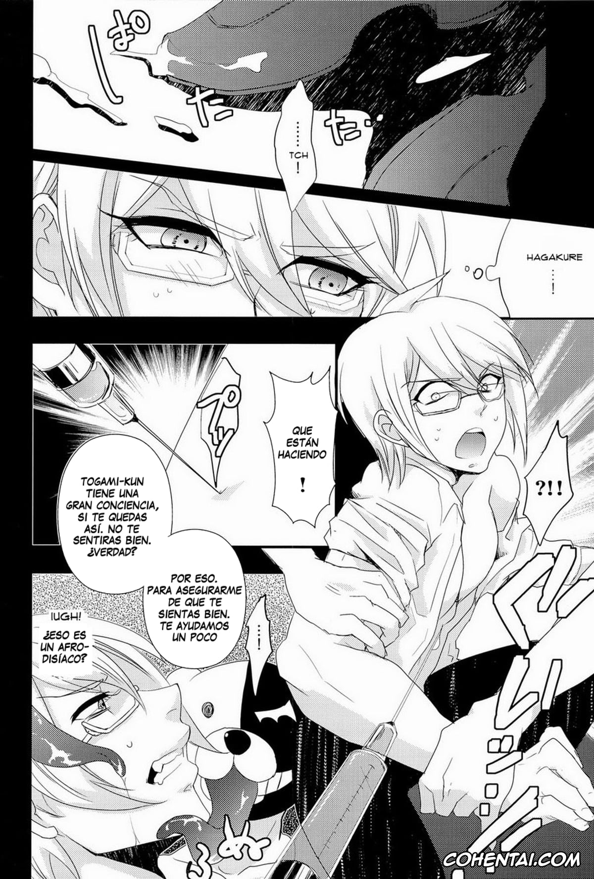 Danganronpa xxx, Kiyotaka Ishimaru xxx, Leon Kuwata xxx, Makoto Naegi xxx, Mondo Oowada xxx, Yasuhiro Hagakure xxx, Unbreakable (Danganronpa), pagina 28