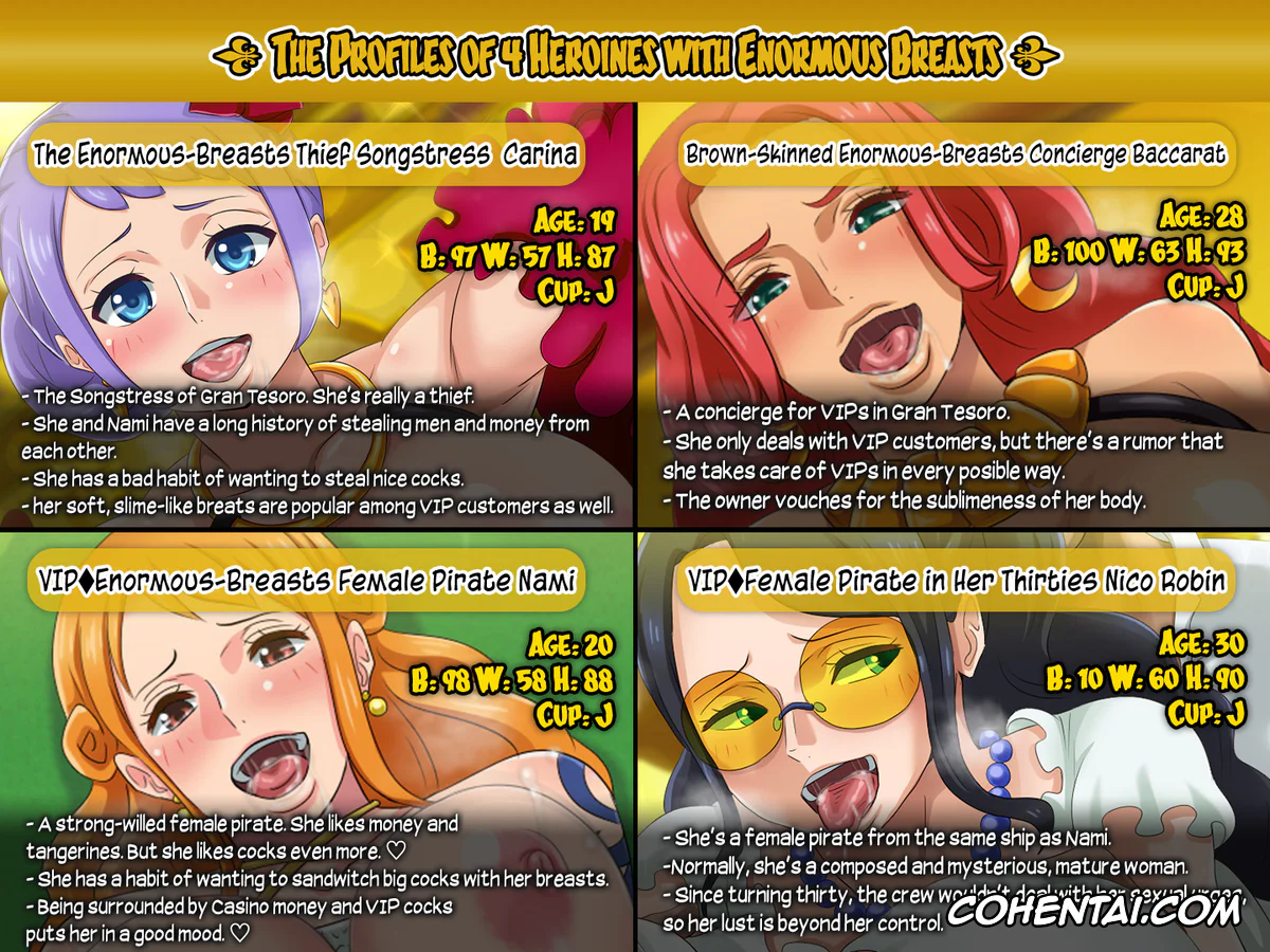One Piece hentai, Baccarat hentai, Carina hentai, Nami hentai, Nico Robin hentai, Bakunyuu Bitch na Onna Kaizoku-tachi ni Tanetsuke Segamarete ~Gold~ (One Piece), pagina 375
