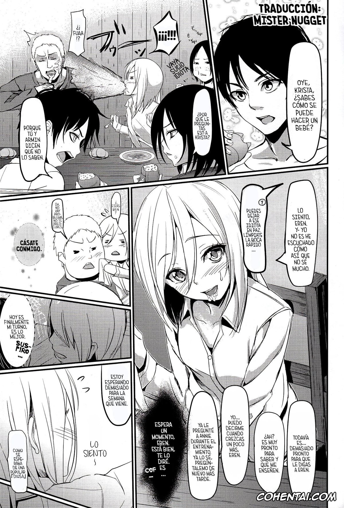 Shingeki No Kyojin | Attack On Titan xxx, Annie Leonhart xxx, Eren Jaeger xxx, Krista Lenz xxx, Mikasa Ackerman xxx, Reiner Braun xxx, Ymir xxx, Kitsuritsu no Kyochin ~Kodomo tte Doushitara Dekirun da?~ (Shingeki no Kyojin), pagina 4