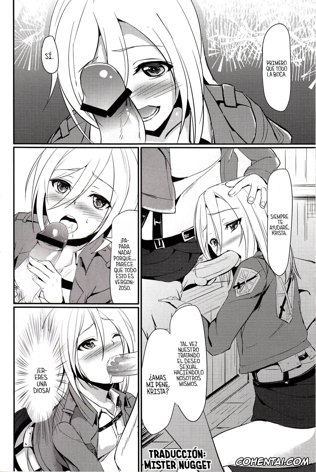 Shingeki No Kyojin | Attack On Titan porno, Annie Leonhart porno, Eren Jaeger porno, Krista Lenz porno, Mikasa Ackerman porno, Reiner Braun porno, Ymir porno, Kitsuritsu no Kyochin ~Kodomo tte Doushitara Dekirun da?~ (Shingeki no Kyojin), pagina 5