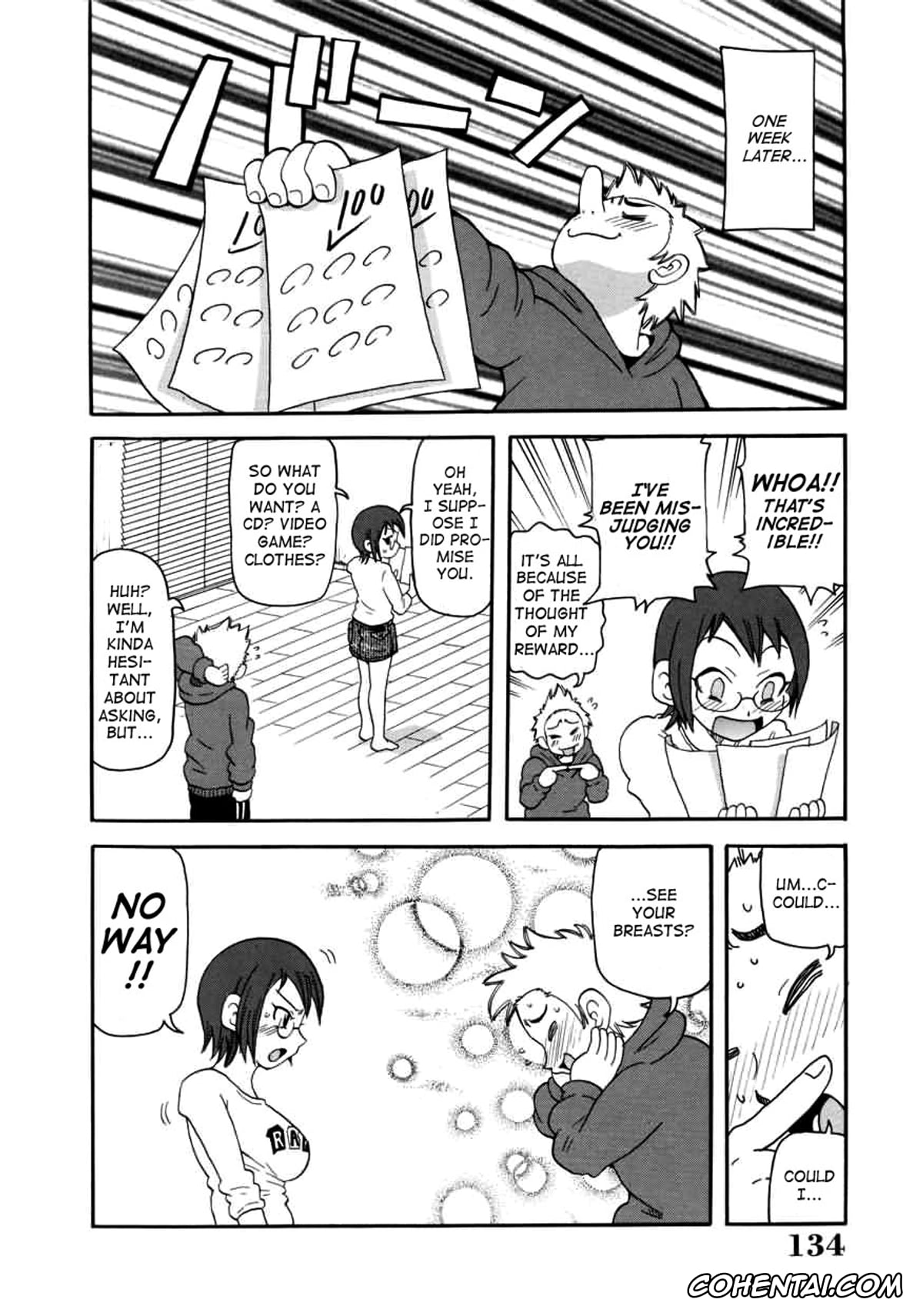 Manga porno, Tankoubon porno, Chou Monzetsu Curriculum, pagina 134