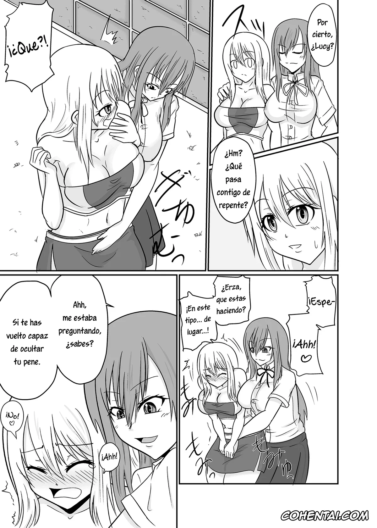 Fairy Tail xxx, Erza Scarlet xxx, Lucy Heartfilia xxx, Wendy Marvell xxx, Futanalink III (Fairy Tail), pagina 4