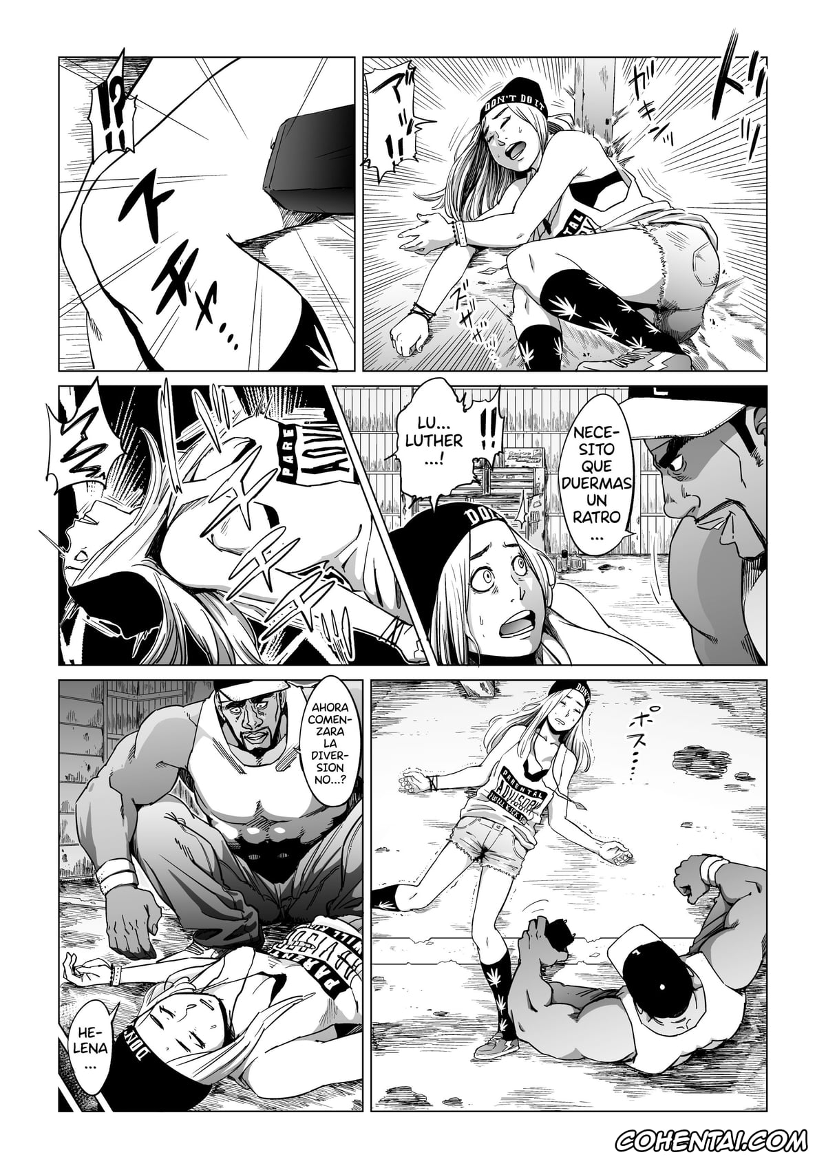 3on3 Freestyle hentai, Gori Macho Oootoko ga Irojiro Kinpatsu o Kankin Kousoku Rape (3on3 FreeStyle), pagina 6