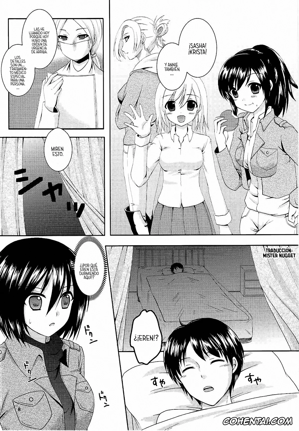 Shingeki No Kyojin | Attack On Titan xxx, Annie Leonhart xxx, Krista Lenz xxx, Mikasa Ackerman xxx, Sasha Blouse xxx, Kinkyuu Shirei! (Shingeki no Kyojin), pagina 4