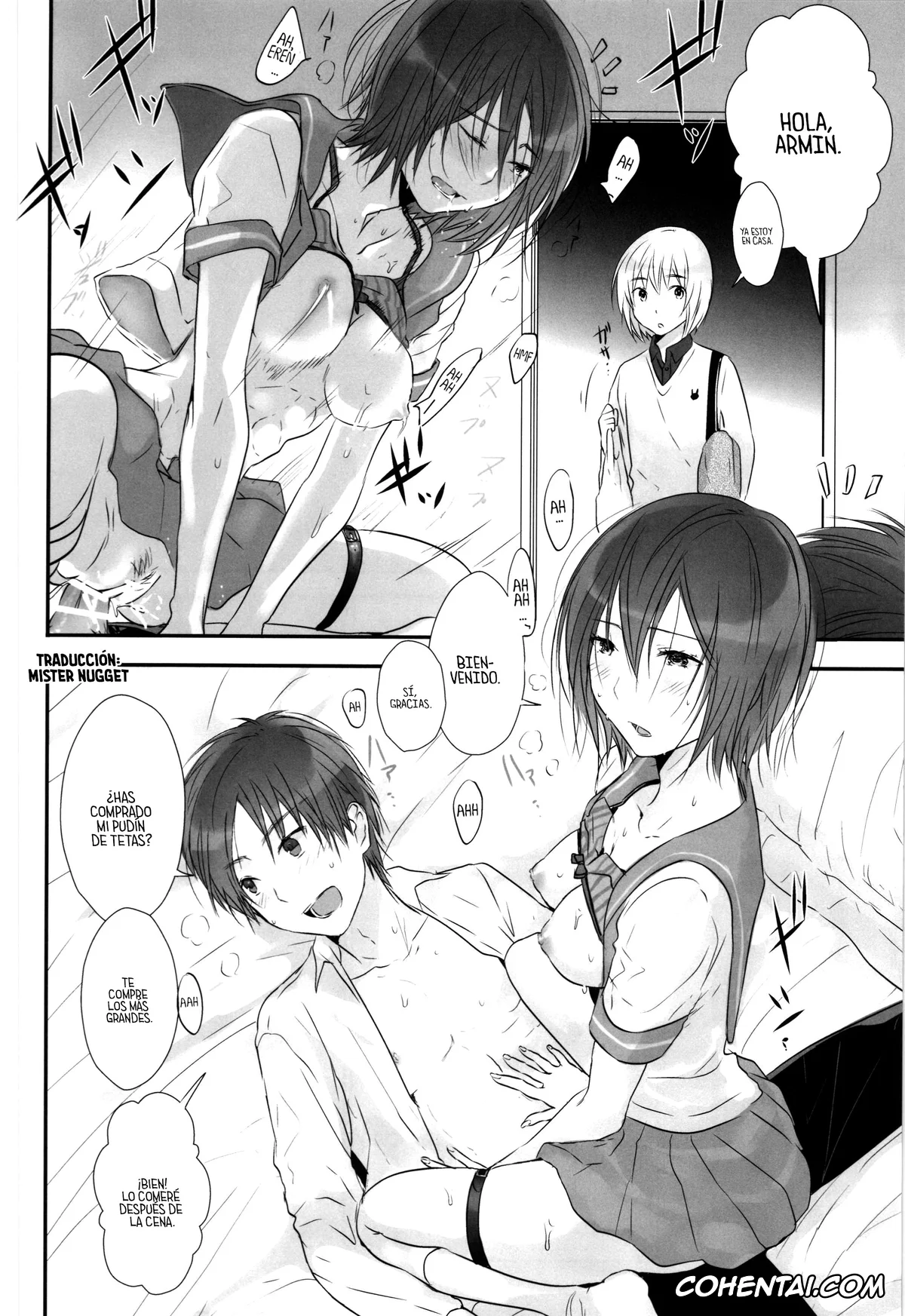 Shingeki No Kyojin | Attack On Titan hentai, Armin Arlert hentai, Eren Jaeger hentai, Mikasa Ackerman hentai, 3P (Shingeki no Kyojin), pagina 6
