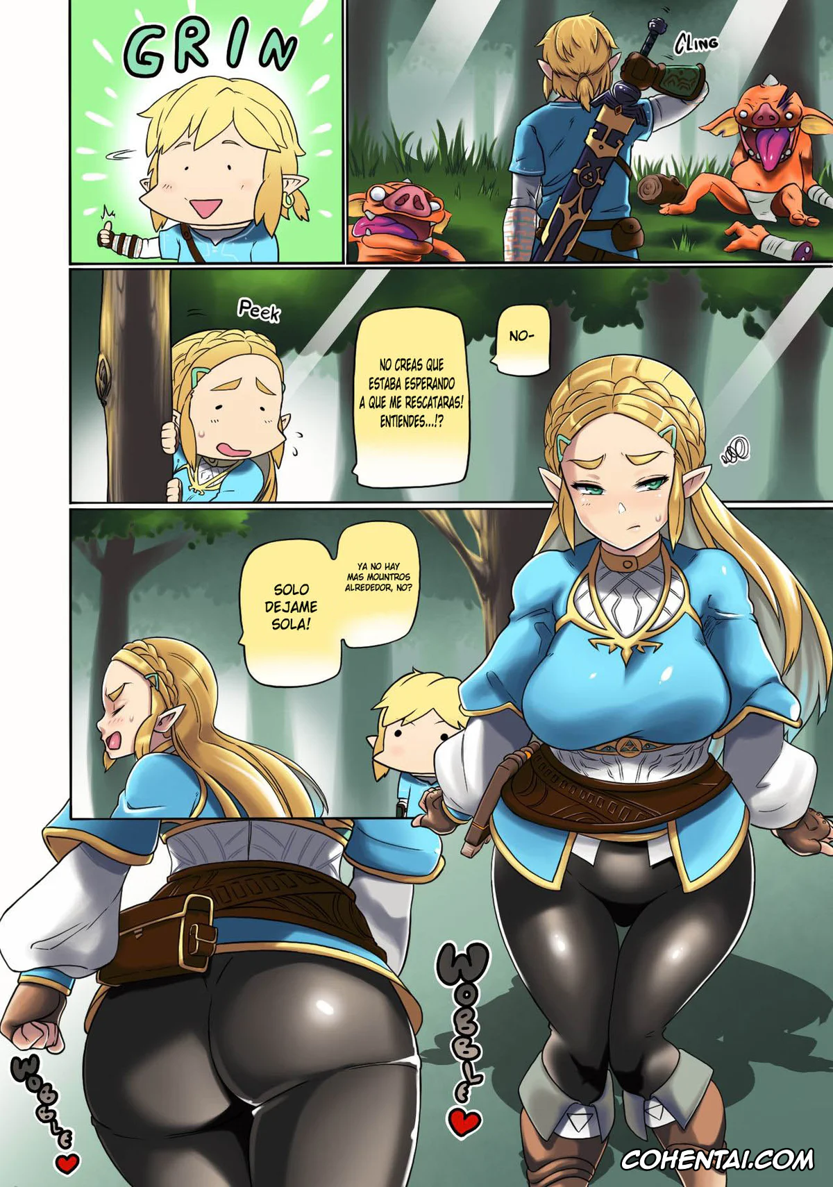 The Legend Of Zelda hentai, Link hentai, Princess Zelda hentai, Ee Ketsu. (The Legend of Zelda: Breath of the Wild), pagina 3