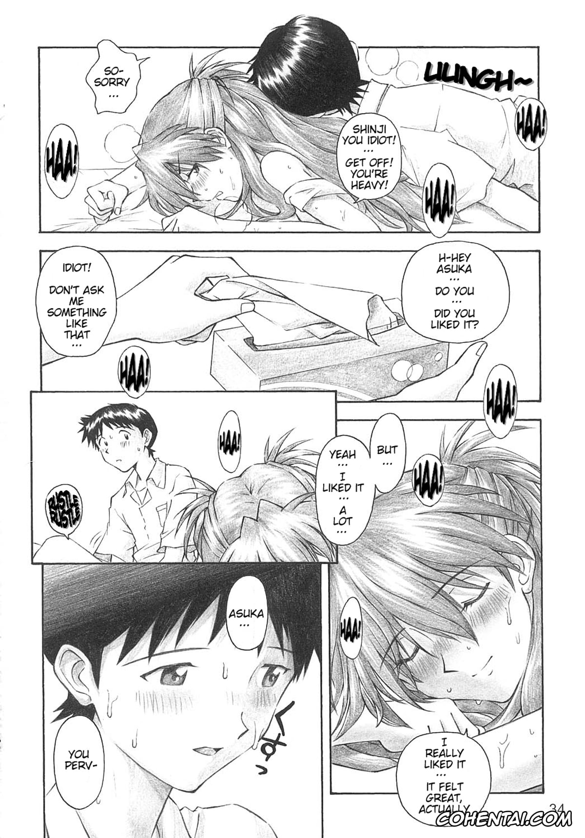 Neon Genesis Evangelion xxx, Asuka Langley Soryu xxx, Rei Ayanami xxx, Shinji Ikari xxx, YAMMY? (Neon Genesis Evangelion), pagina 34