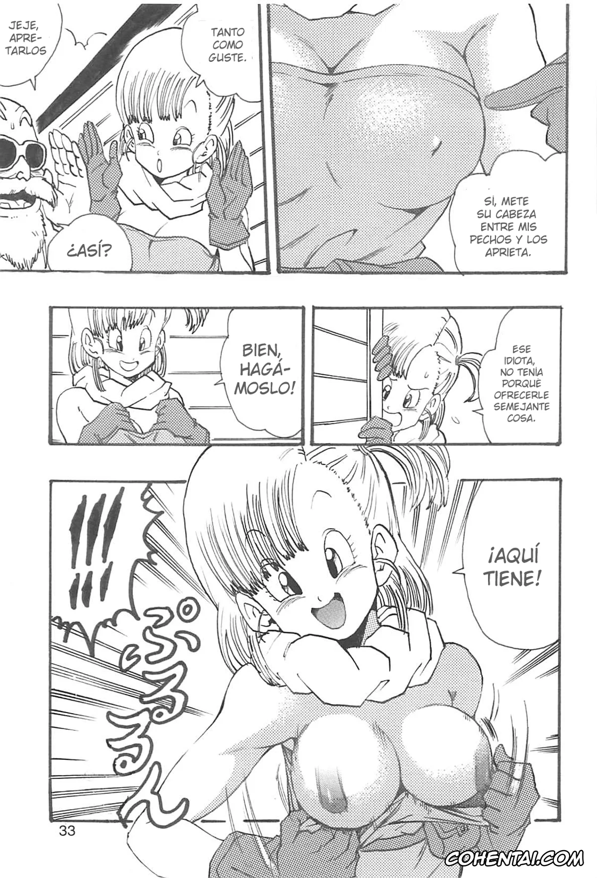 Dragon Ball Z xxx, Android 18 xxx, Bulma Briefs xxx, Master Roshi xxx, Oolong xxx, Puar xxx, Dragon Ball Girls Collection 1 Fukkokuban (Dragon Ball Z), pagina 34