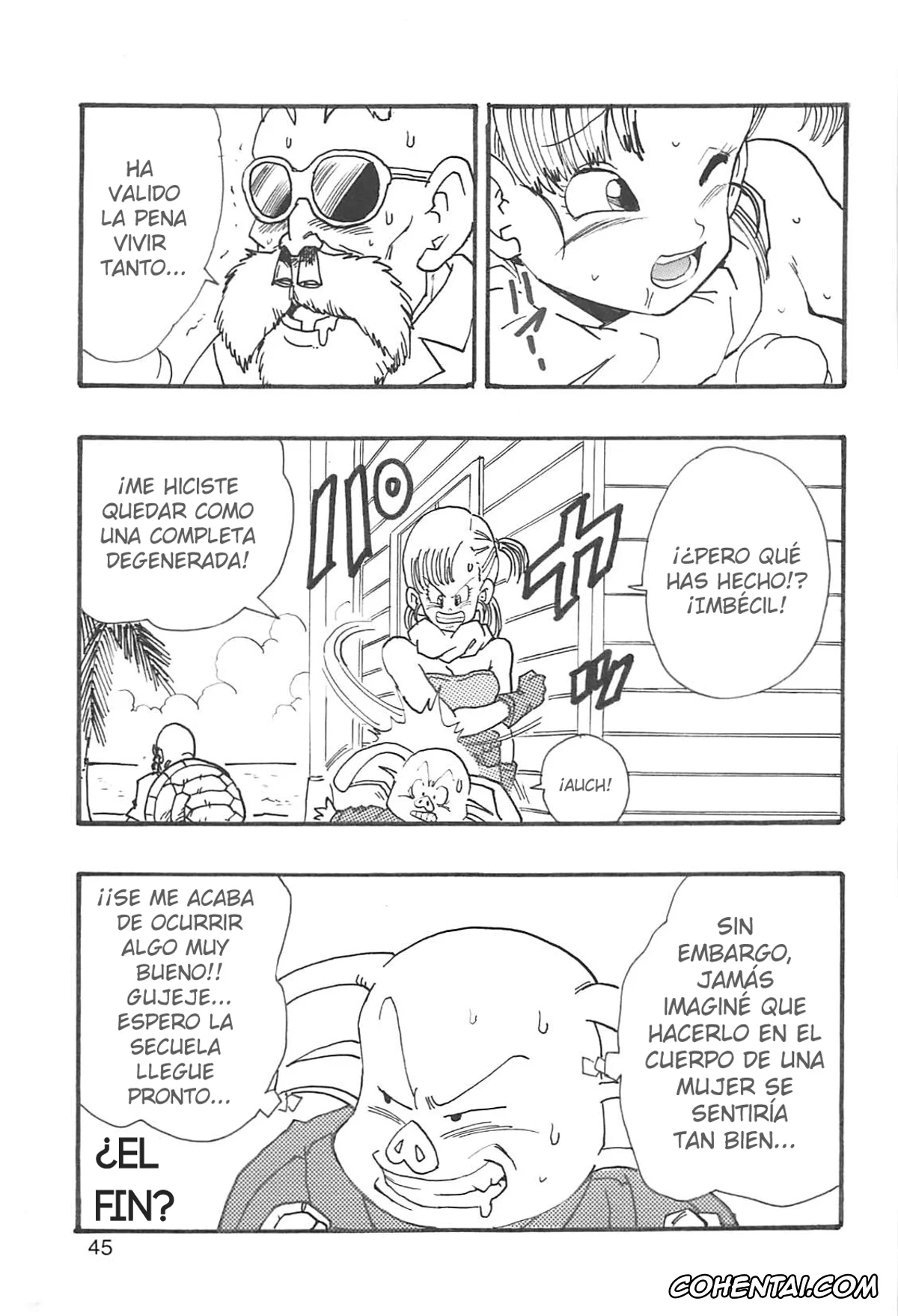 Dragon Ball Z xxx, Android 18 xxx, Bulma Briefs xxx, Master Roshi xxx, Oolong xxx, Puar xxx, Dragon Ball Girls Collection 1 Fukkokuban (Dragon Ball Z), pagina 46