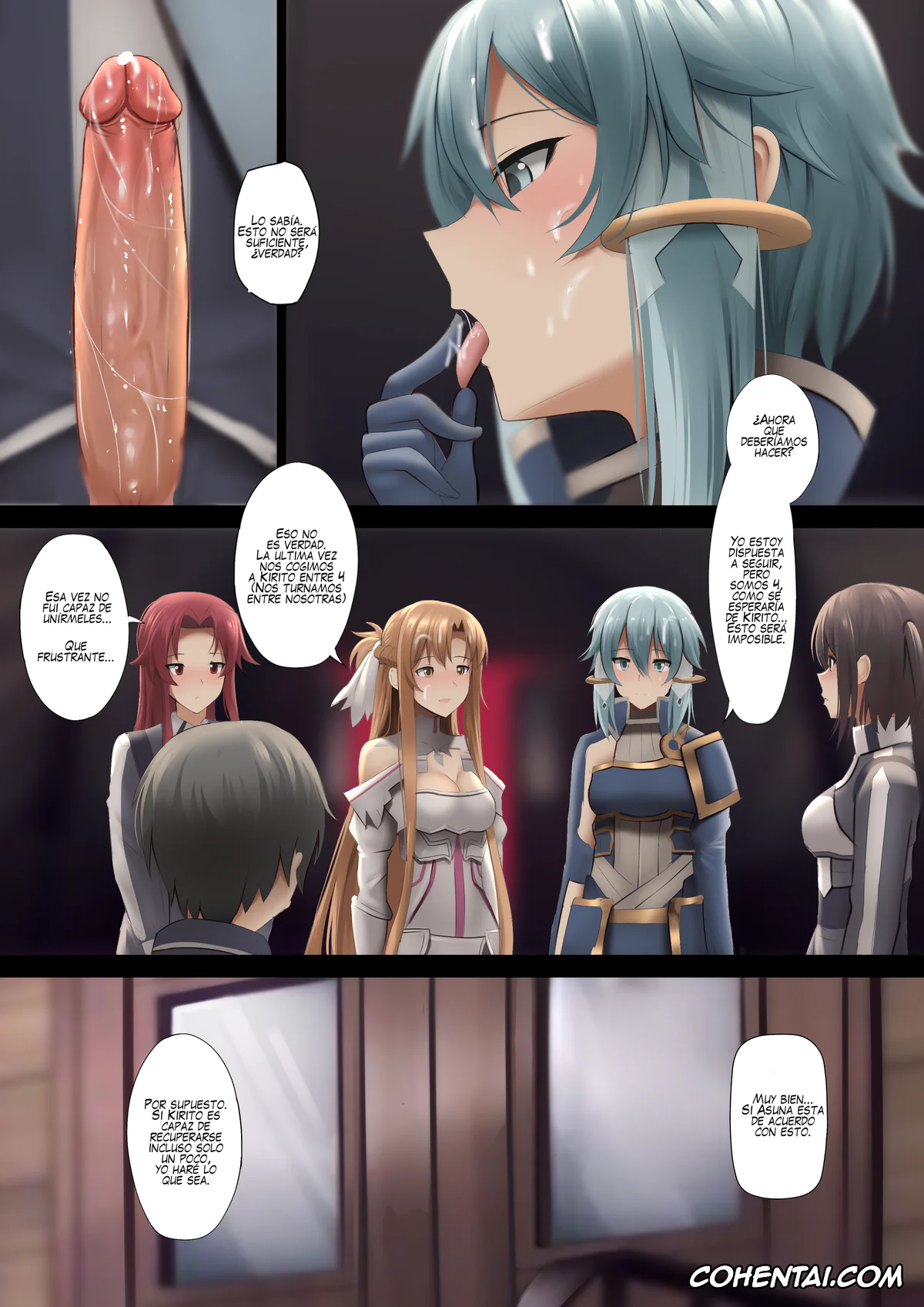 Sword Art Online hentai, Asuna Yuuki hentai, Kazuto Kirigaya | Kirito hentai, Ronye Arabel hentai, Shino Asada | Sinon hentai, Tiese Schtrinen hentai, Taiyoushin Solus kara no Omoi (Sword Art Online), pagina 6