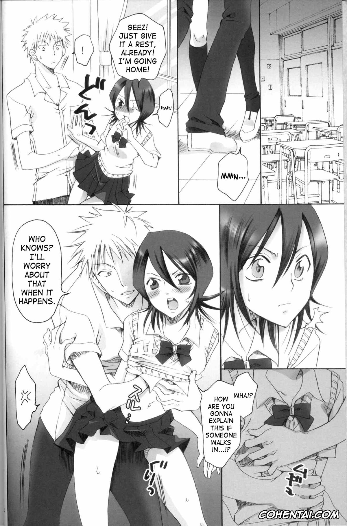 Bleach hentai, Ichigo Kurosaki hentai, Renji Abarai hentai, Rukia Kuchiki hentai, Kurosaki-ke no Shinigami (Bleach), pagina 3