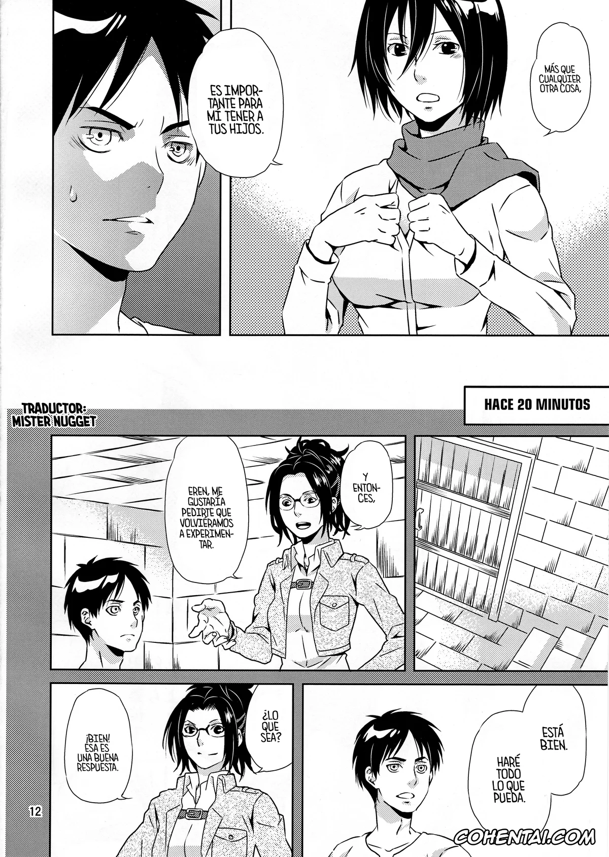 Shingeki No Kyojin | Attack On Titan hentai, Armin Arlert hentai, Eren Jaeger hentai, Hange Zoe hentai, Jean Kirschtein hentai, Krista Lenz hentai, Levi Ackerman hentai, Mikasa Ackerman hentai, Reiner Braun hentai, Ymir hentai, Koui no Saichuu mo Muffler wa Kanarazu Chakuyou no Koto (Shingeki no Kyojin), pagina 12