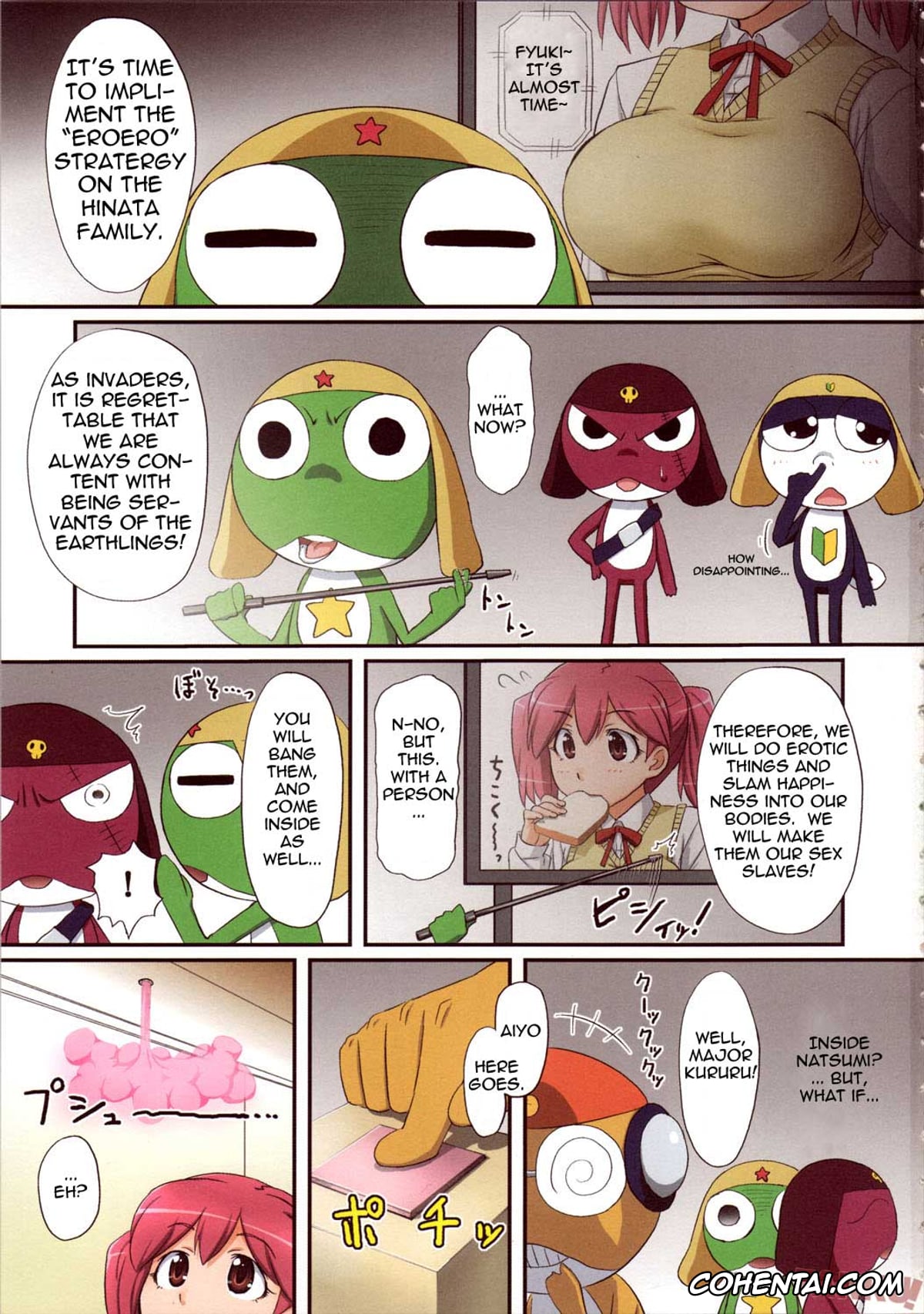 Keroro Gunsou | Sgt. Frog hentai, Aki Hinata hentai, Angol Moa hentai, Natsumi Hinata hentai, Hinata-ke EROERO Daisakusen de Arimasu! (Keroro Gunsou), pagina 3